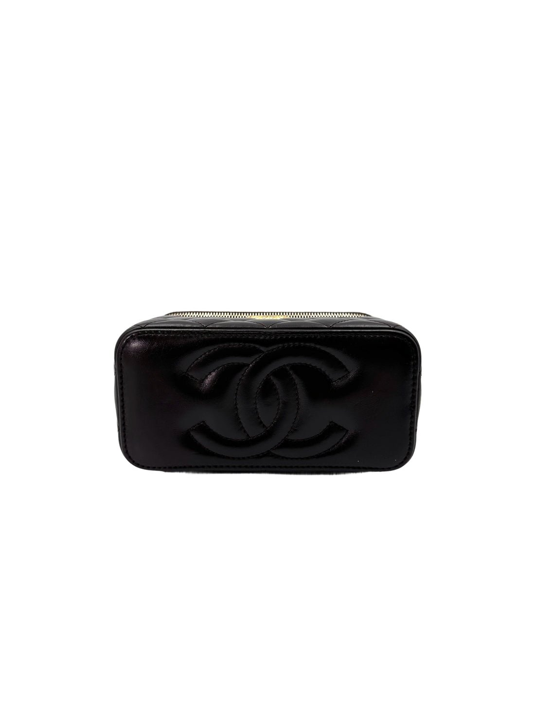 Chanel Purple Quilted Leather Vanity Case With Gold Hardware(PG***N4) CC1715