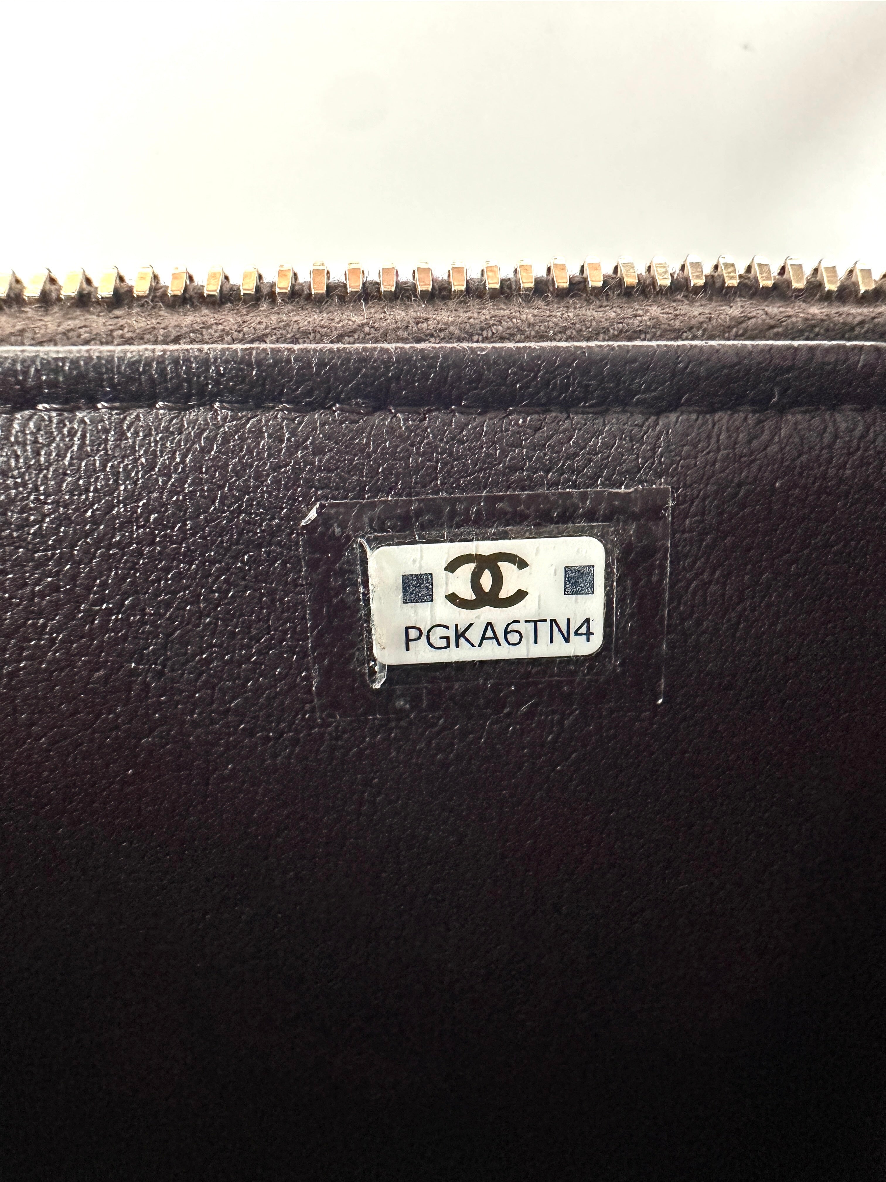 Chanel Purple Quilted Leather Vanity Case With Gold Hardware(PG***N4) CC1715