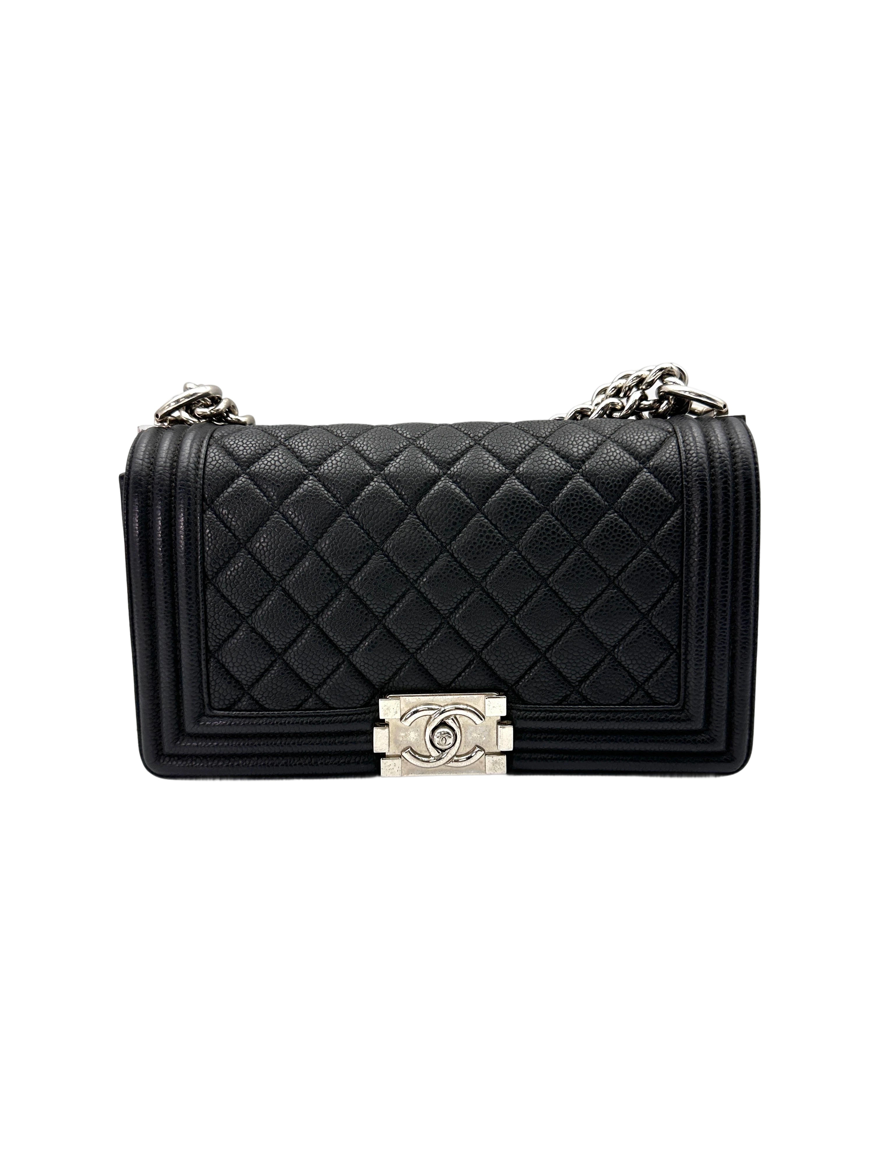 Chanel LeBoy Black Quilted Leather Flap Bag With Aged Silver Buckle(17***98) CC1719