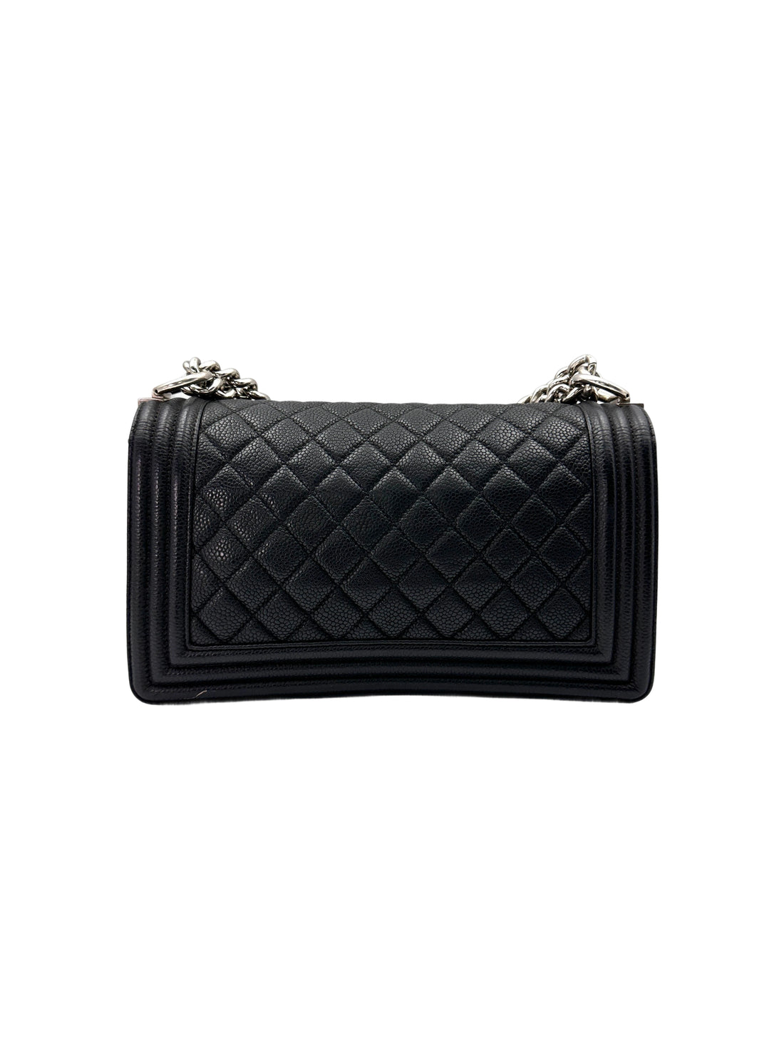Chanel LeBoy Black Quilted Leather Flap Bag With Aged Silver Buckle(17***98) CC1719