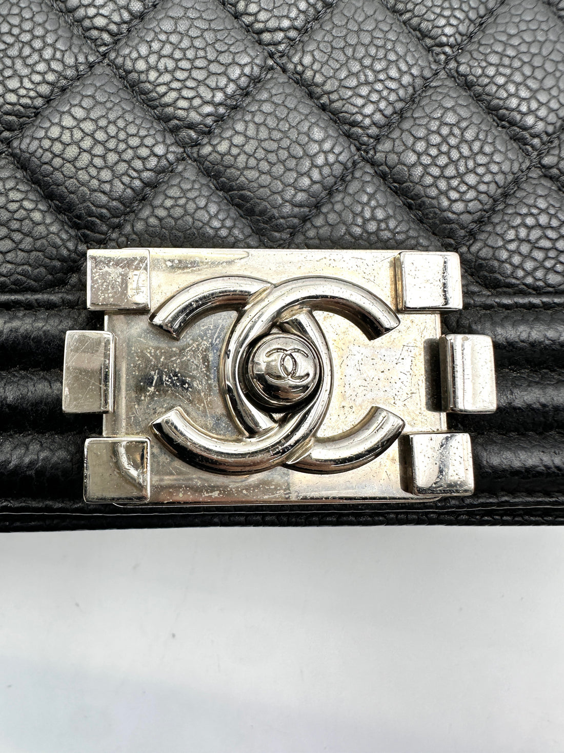 Chanel LeBoy Black Quilted Leather Flap Bag With Aged Silver Buckle(17***98) CC1719