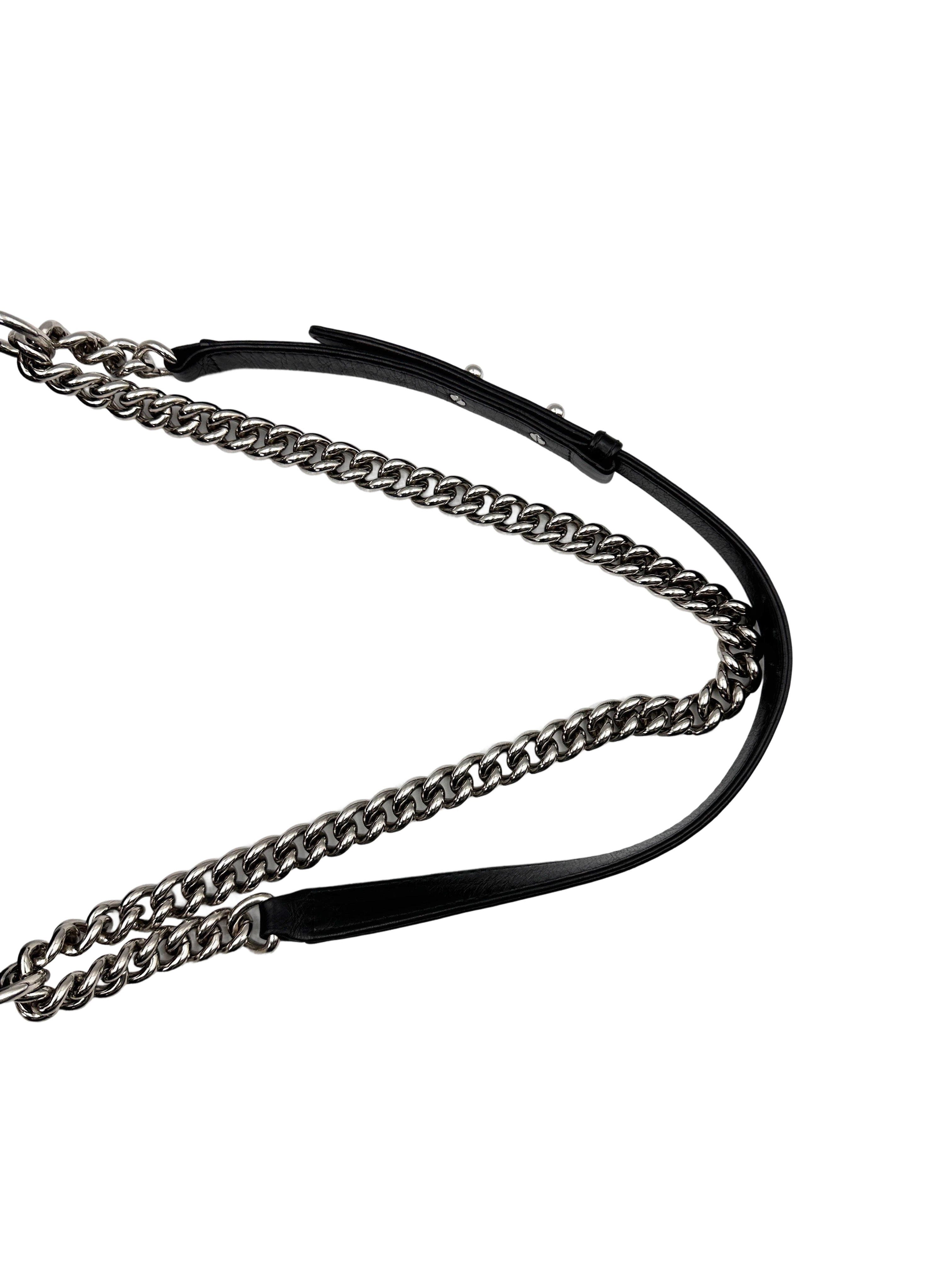 Chanel LeBoy Black Chevron Quilted Leather Chain Around Flap Bag With Silver Buckle(24***18) CC1720