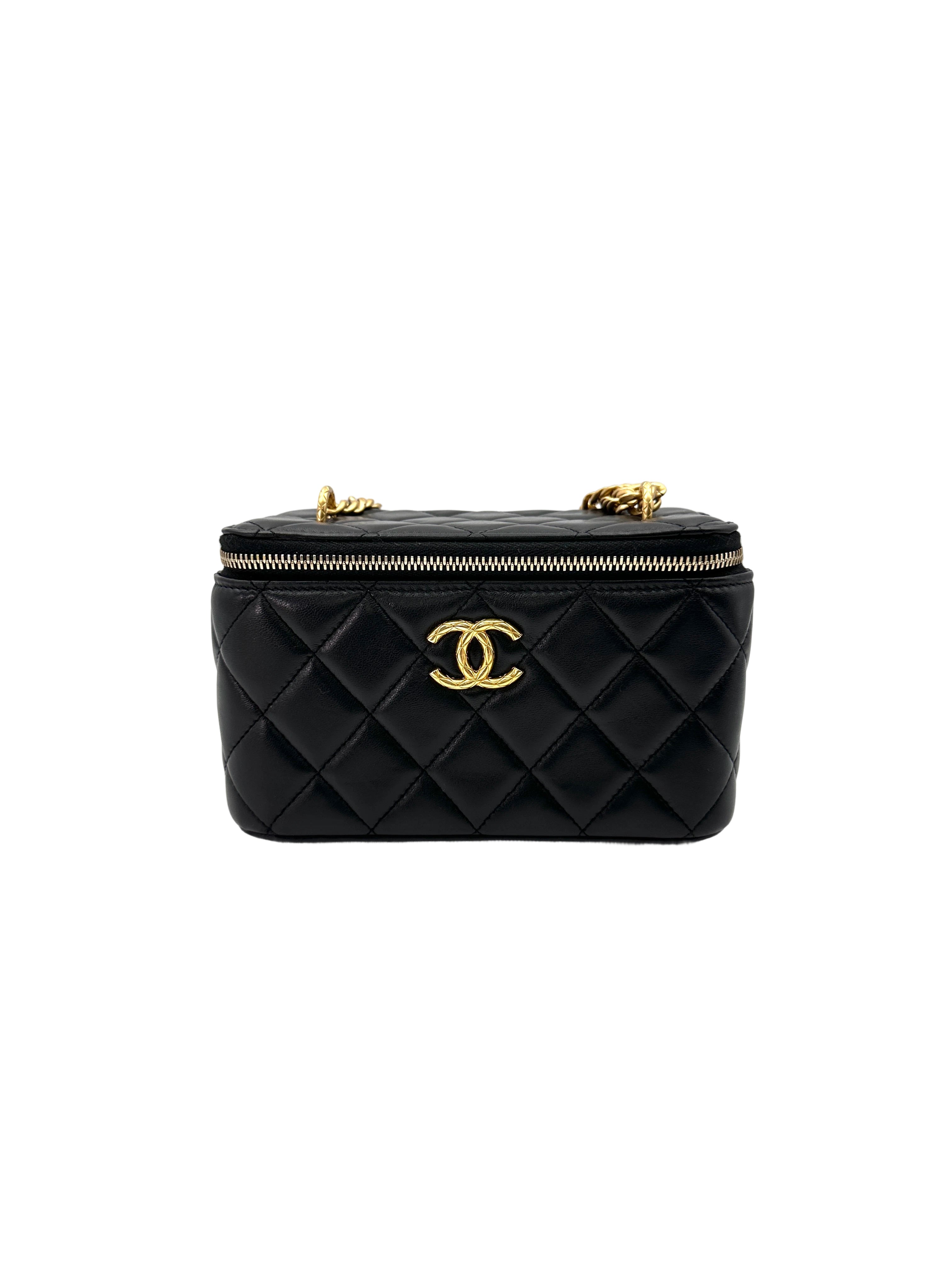 Chanel Black Quilted Lambskin Vanity Case With Gold Hardware(UA***61) CC1721