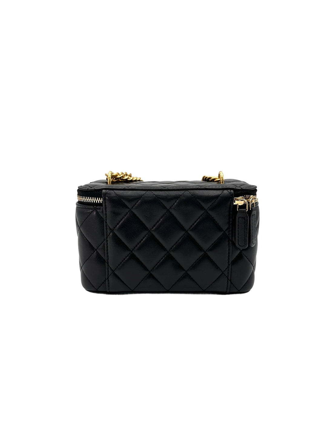 Chanel Black Quilted Lambskin Vanity Case With Gold Hardware(UA***61) CC1721
