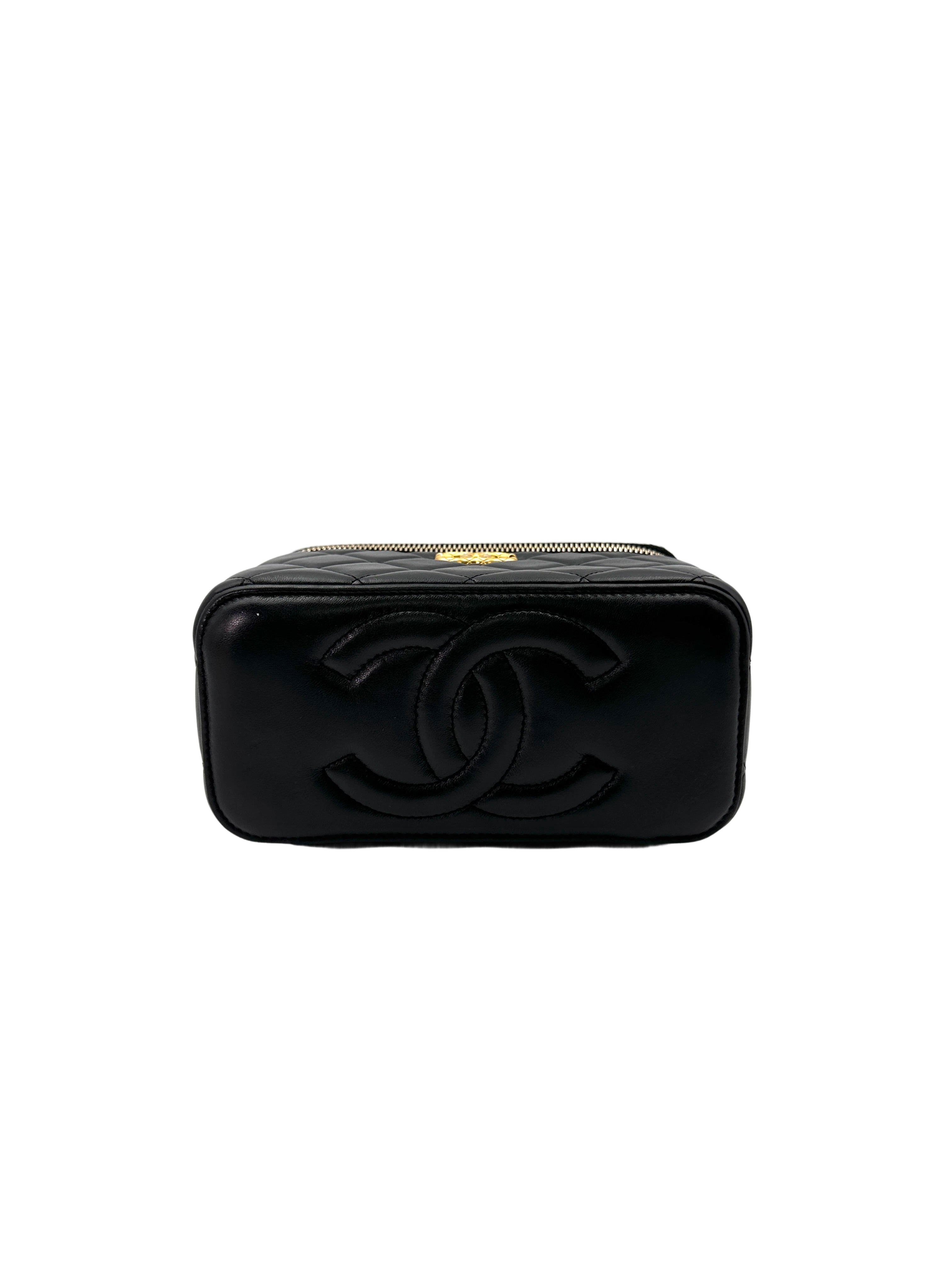 Chanel Black Quilted Lambskin Vanity Case With Gold Hardware(UA***61) CC1721