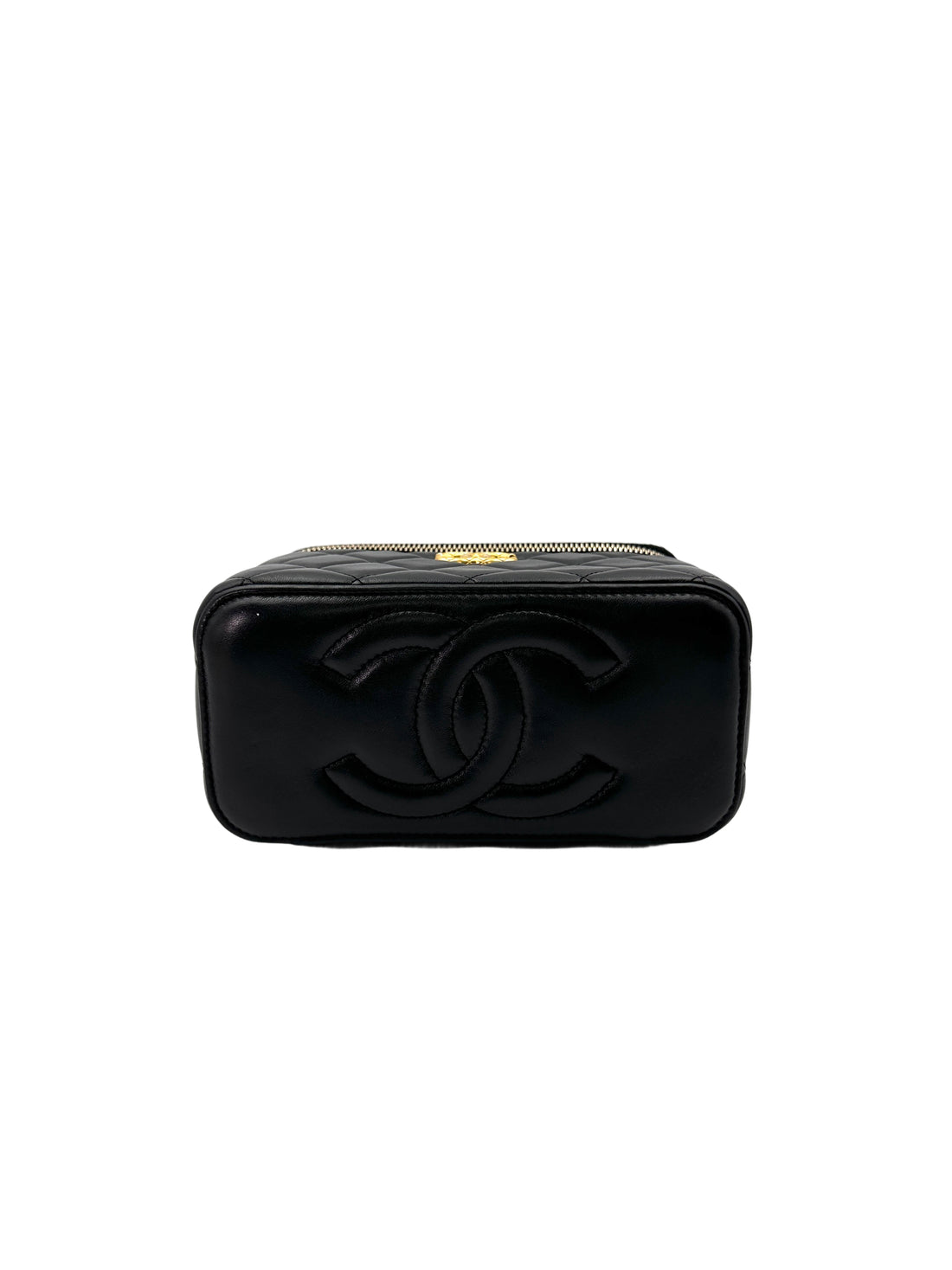 Chanel Black Quilted Lambskin Vanity Case With Gold Hardware(UA***61) CC1721