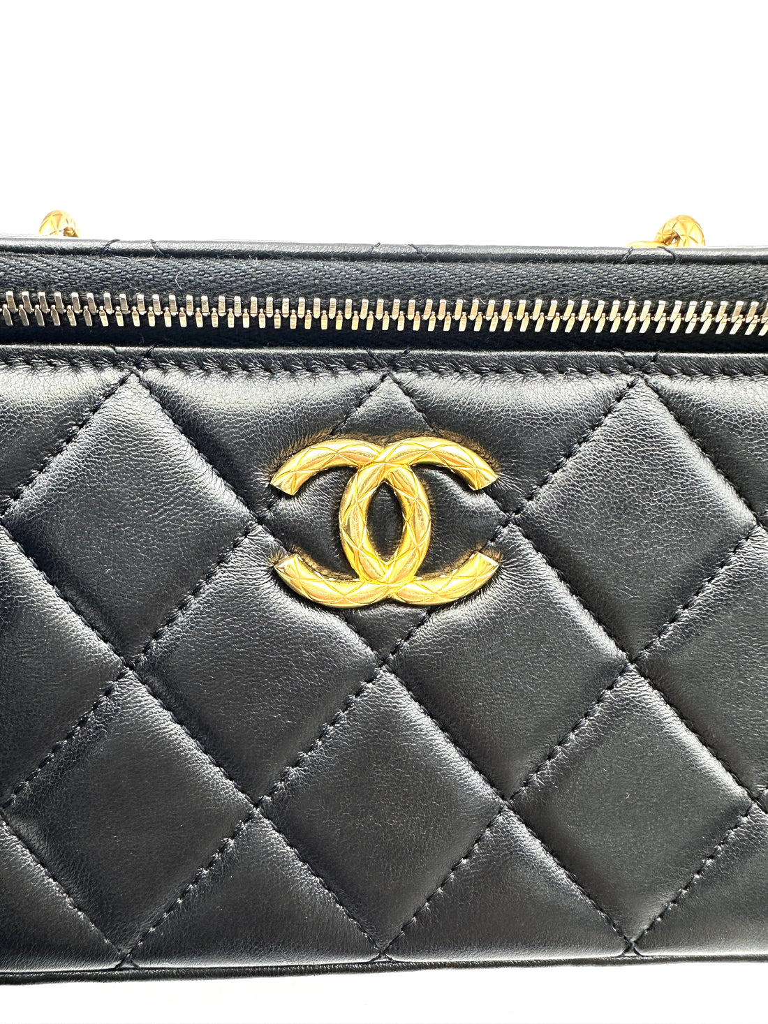 Chanel Black Quilted Lambskin Vanity Case With Gold Hardware(UA***61) CC1721