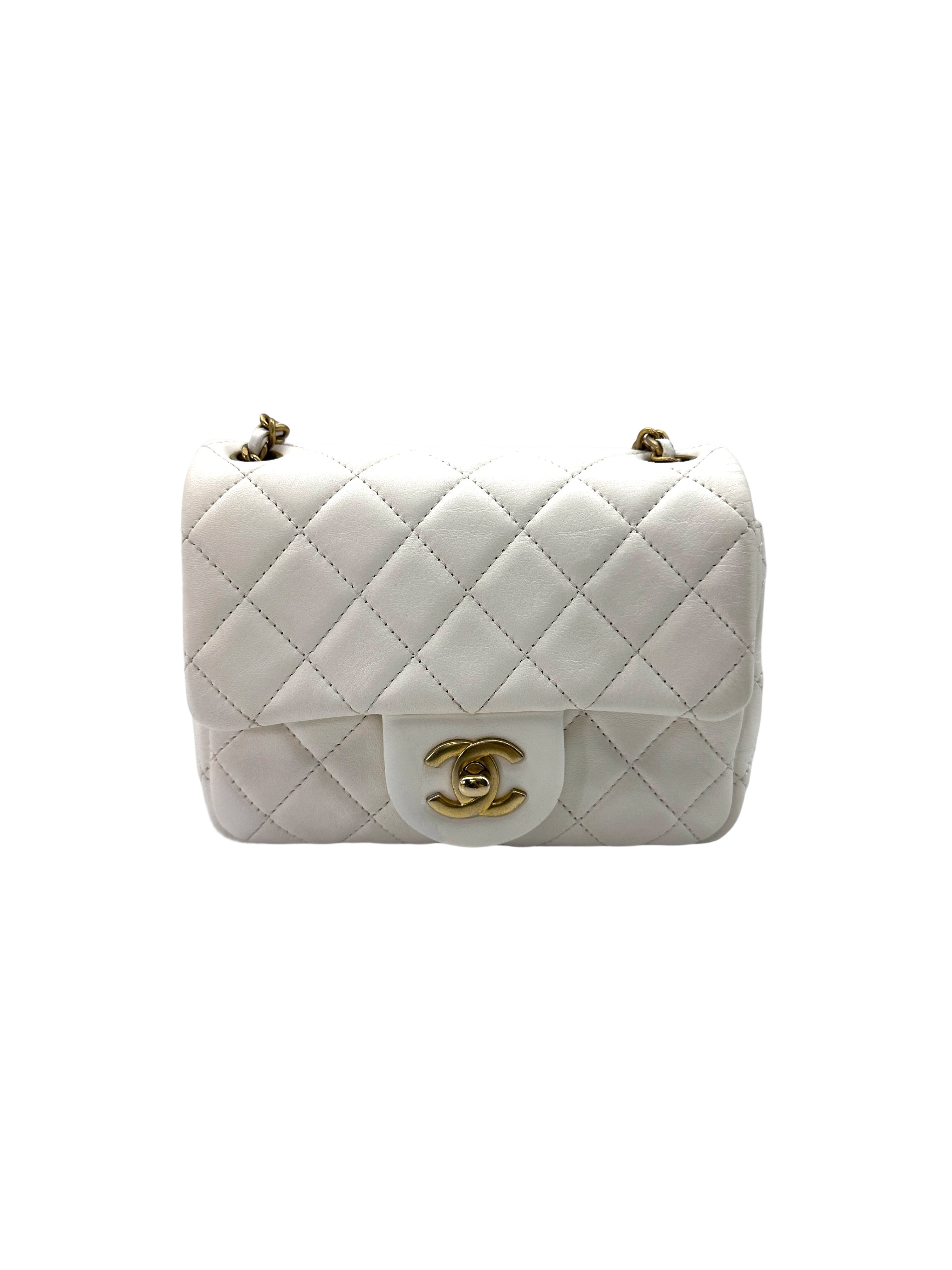 Chanel White Quilted Lambskin Pearl Crush Flap Bag(30***03) IRIS132