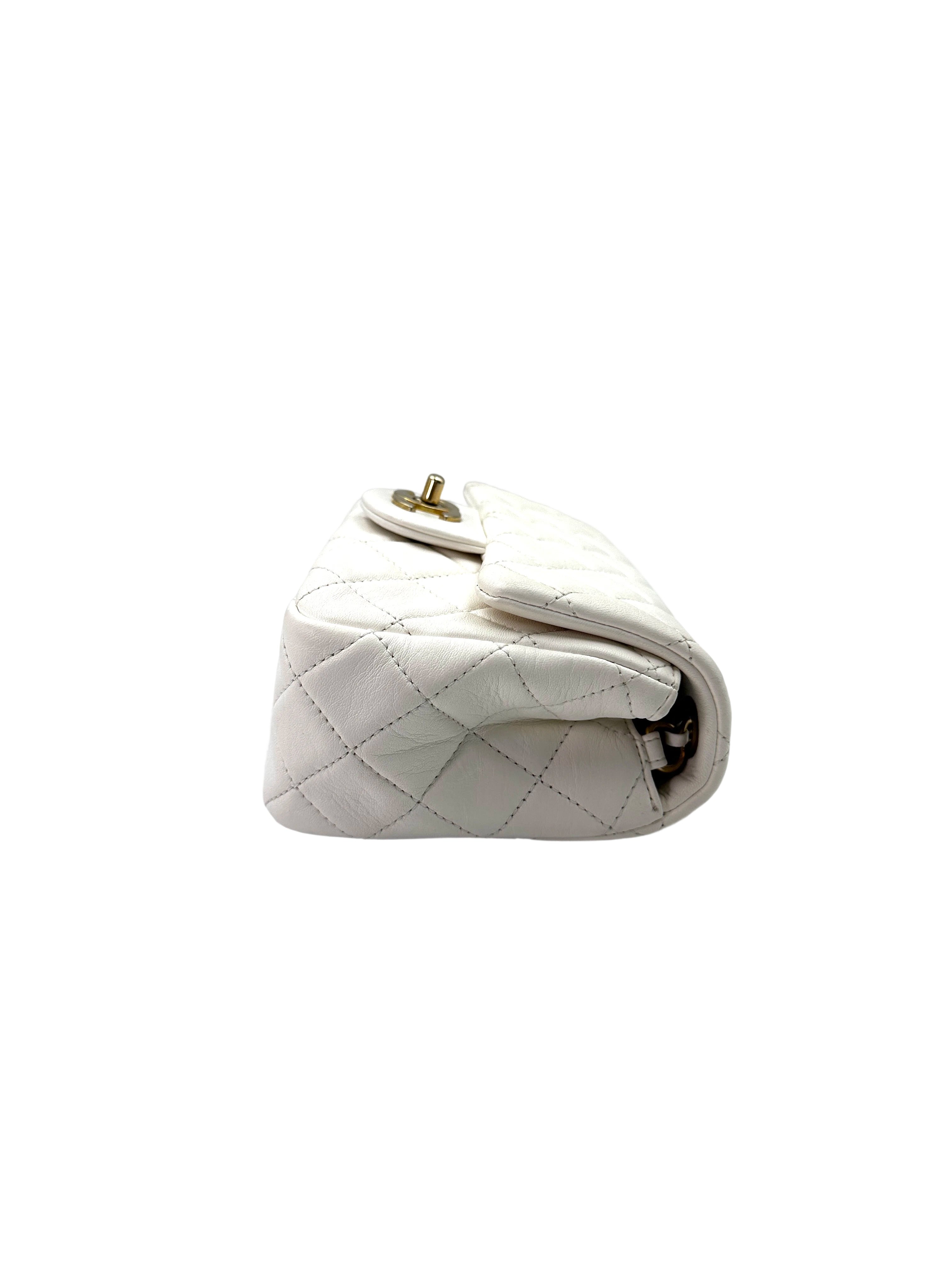 Chanel White Quilted Lambskin Pearl Crush Flap Bag(30***03) IRIS132