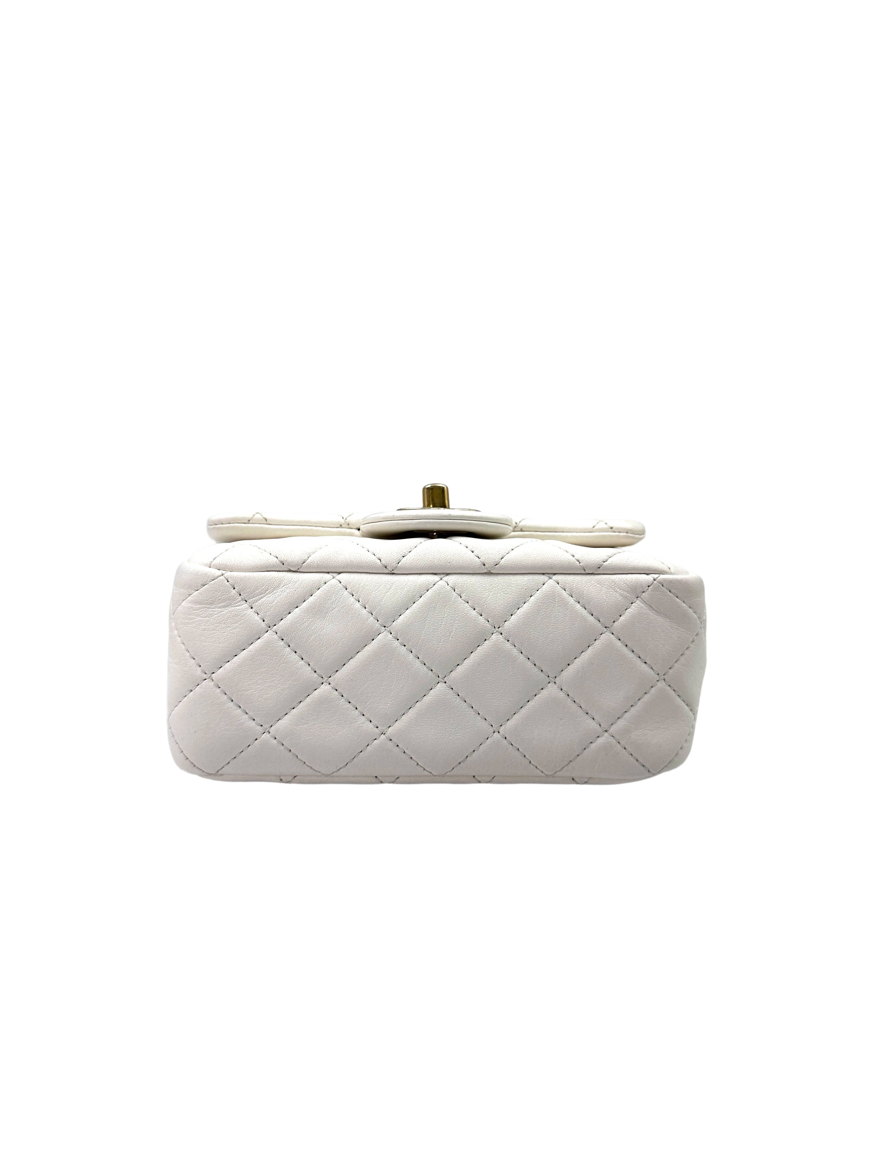 Chanel White Quilted Lambskin Pearl Crush Flap Bag(30***03) IRIS132