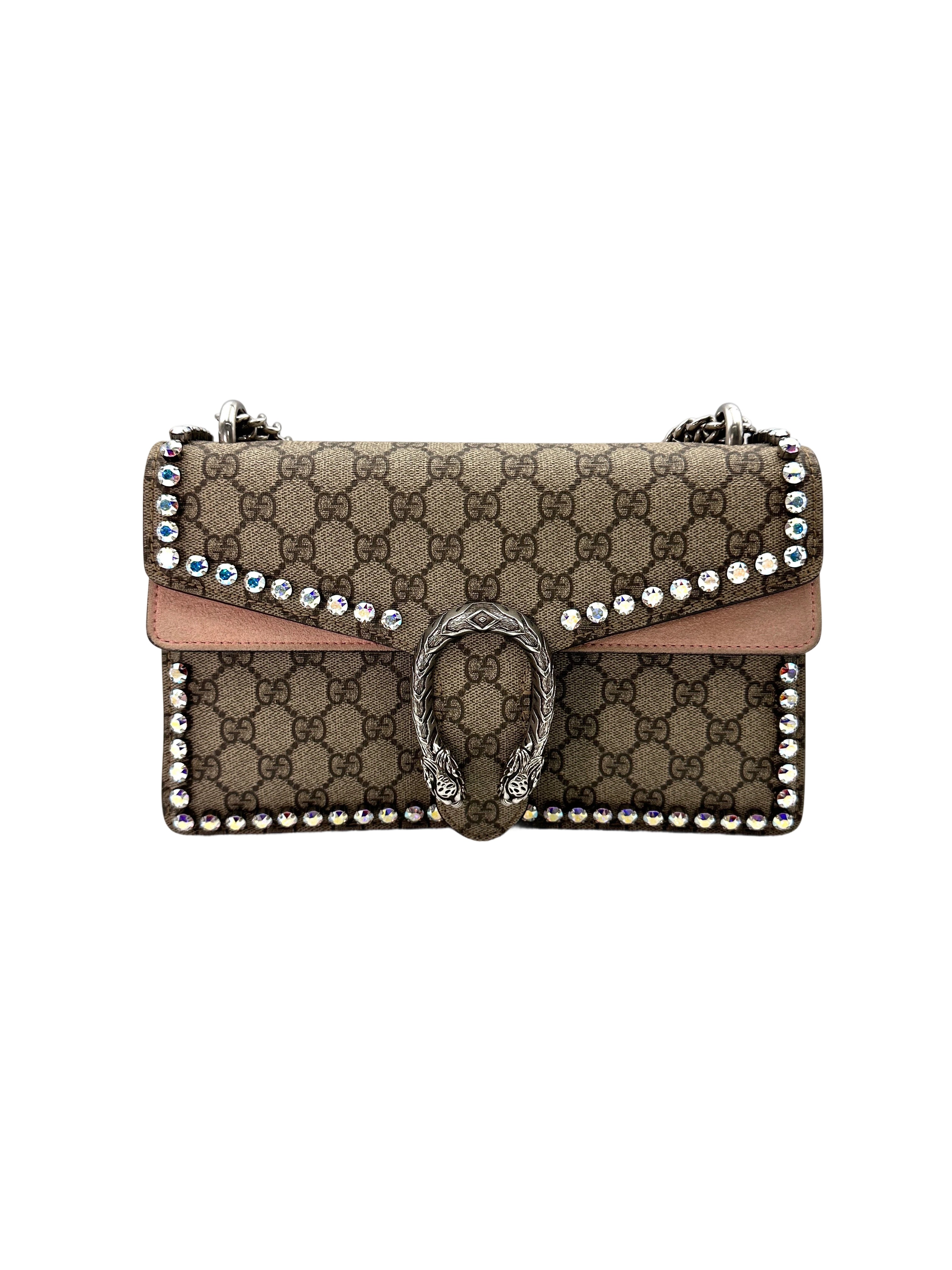 Gucci Dionysus GG Supreme Canvas Crystal Embellishments Shoulder Bag GG835