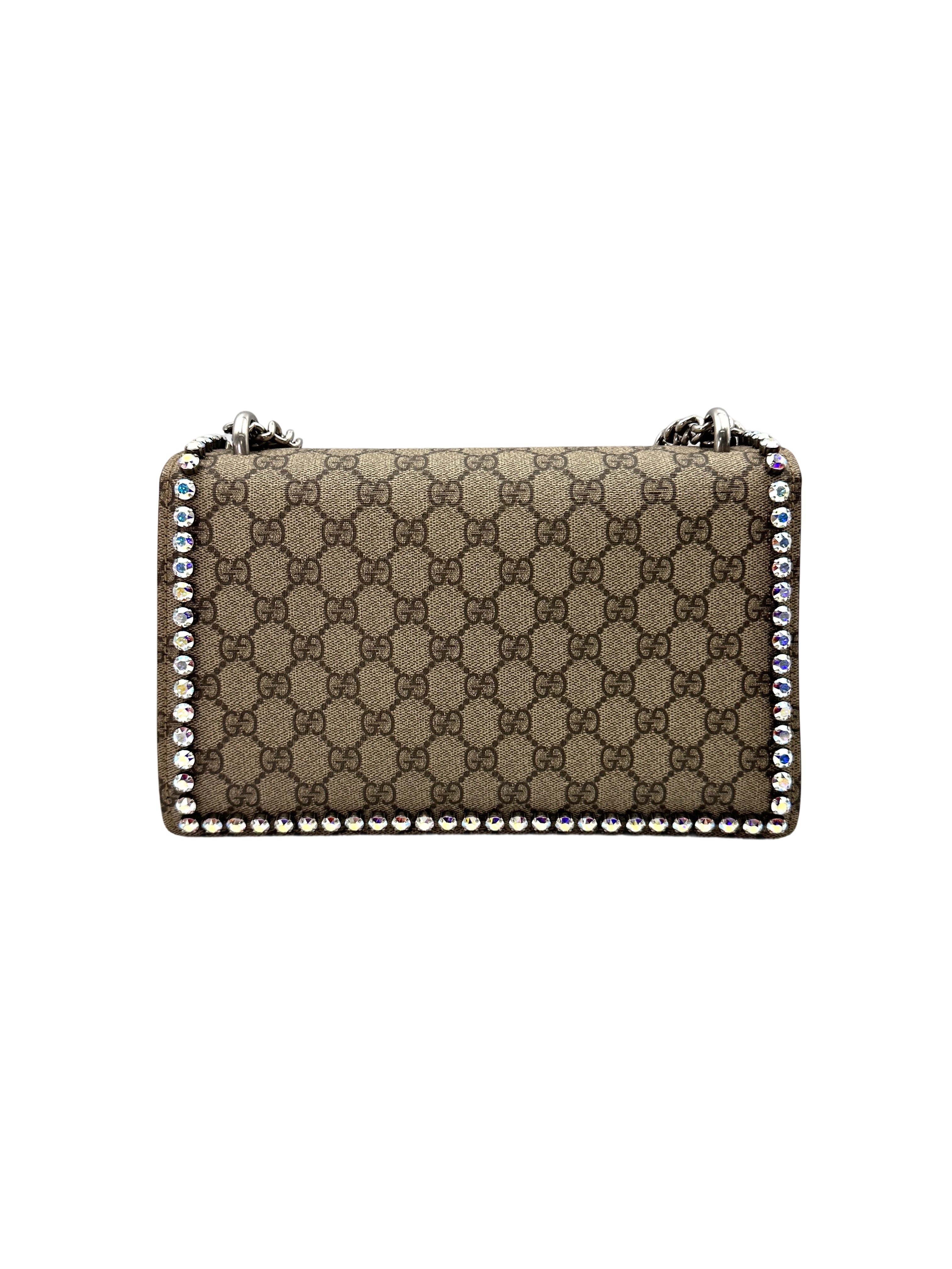 Gucci Dionysus GG Supreme Canvas Crystal Embellishments Shoulder Bag GG835