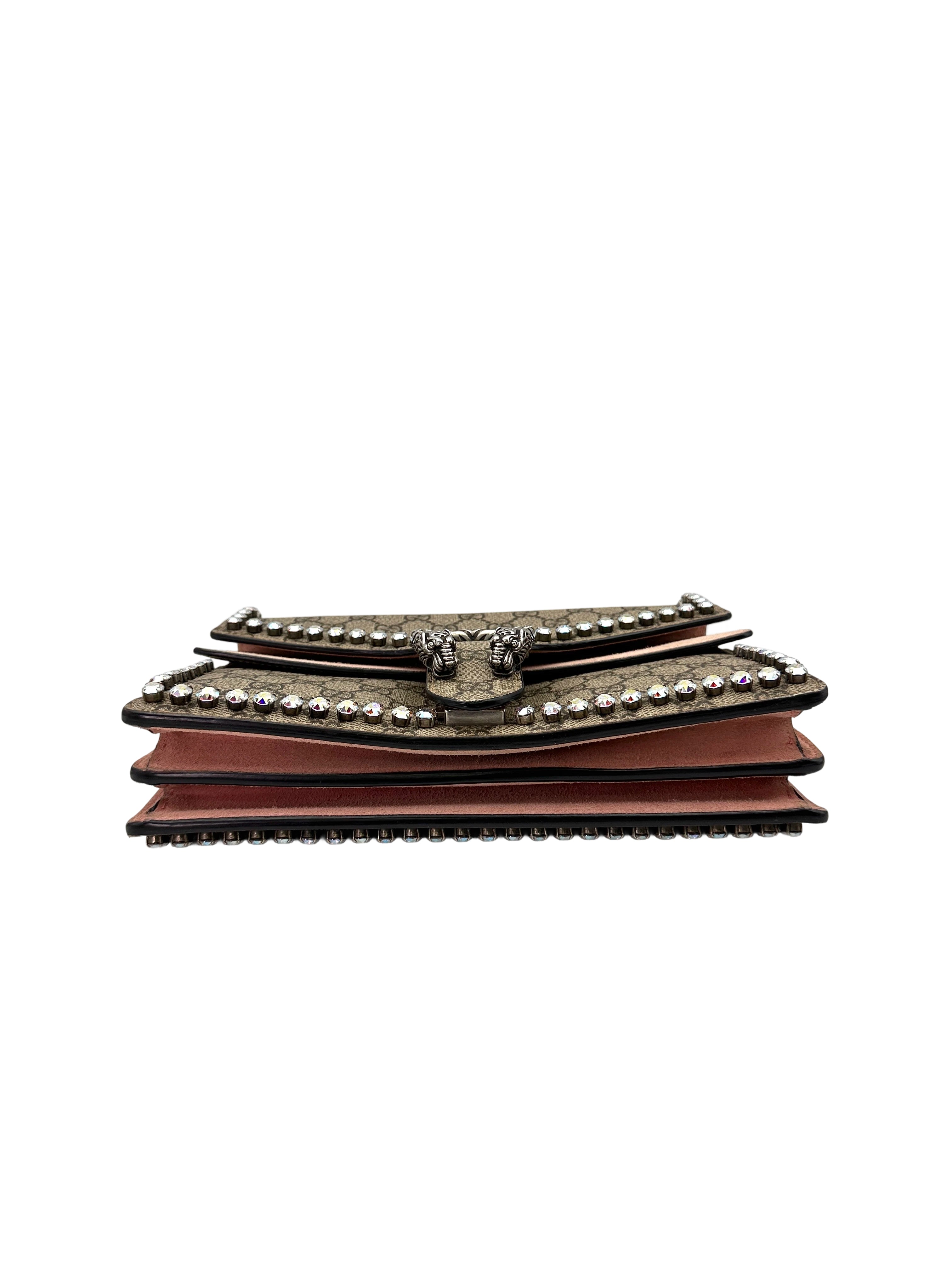 Gucci Dionysus GG Supreme Canvas Crystal Embellishments Shoulder Bag GG835