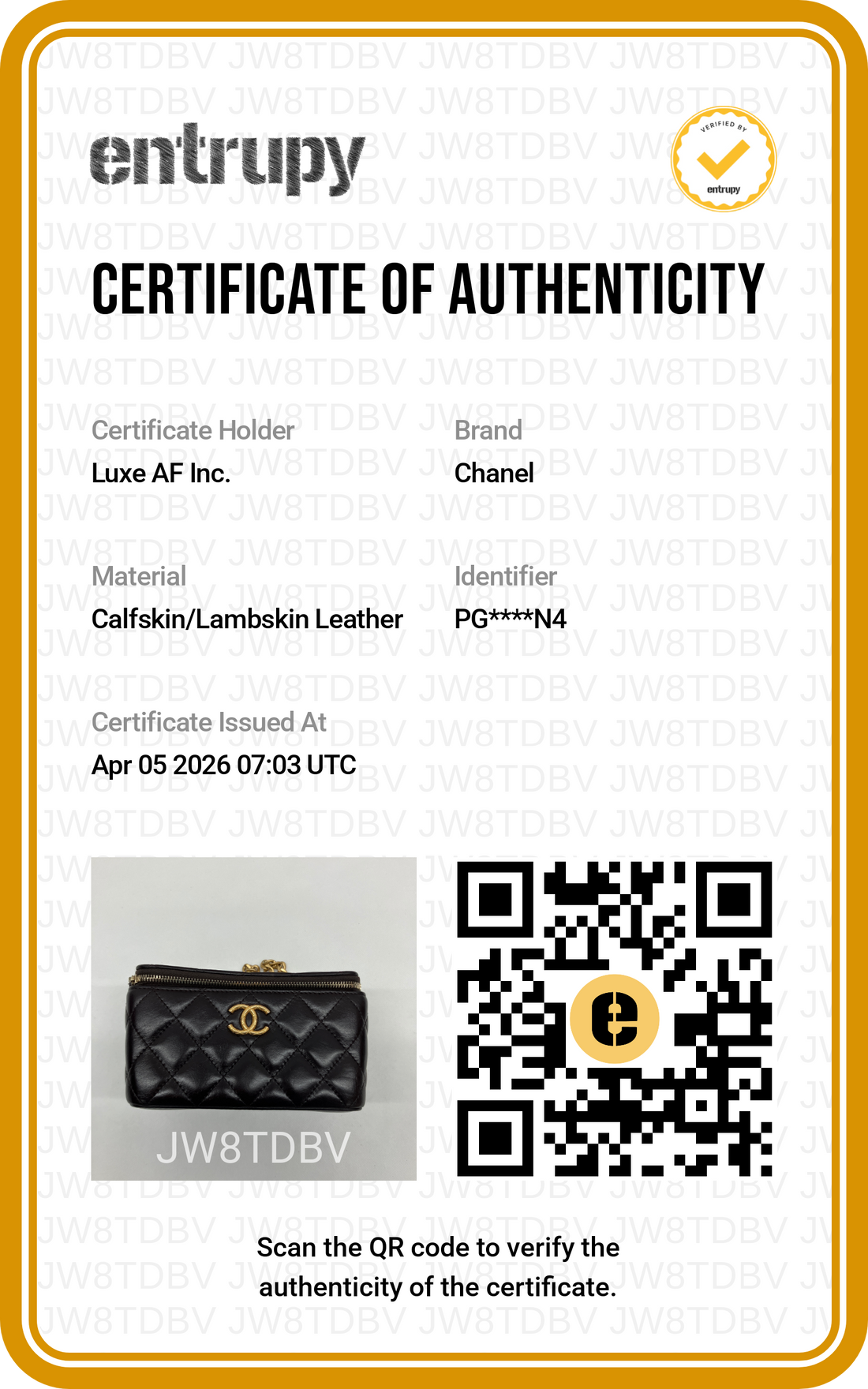 Chanel Purple Quilted Leather Vanity Case With Gold Hardware(PG***N4) CC1715