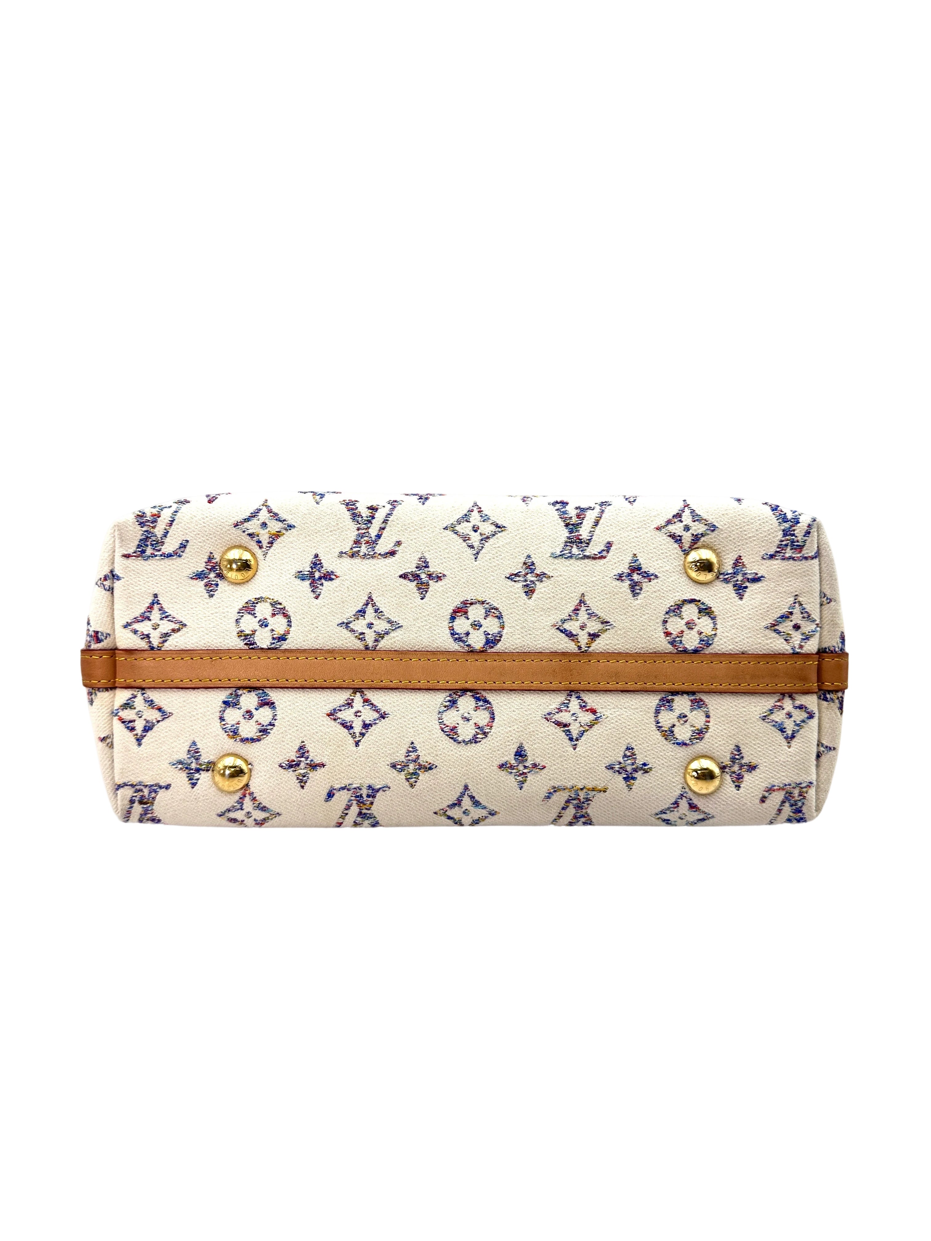 Louis Vuitton Nautical CarryAll .PM White/Blue Monogram Jacquard Shoulder Bag With Pouch LV2398