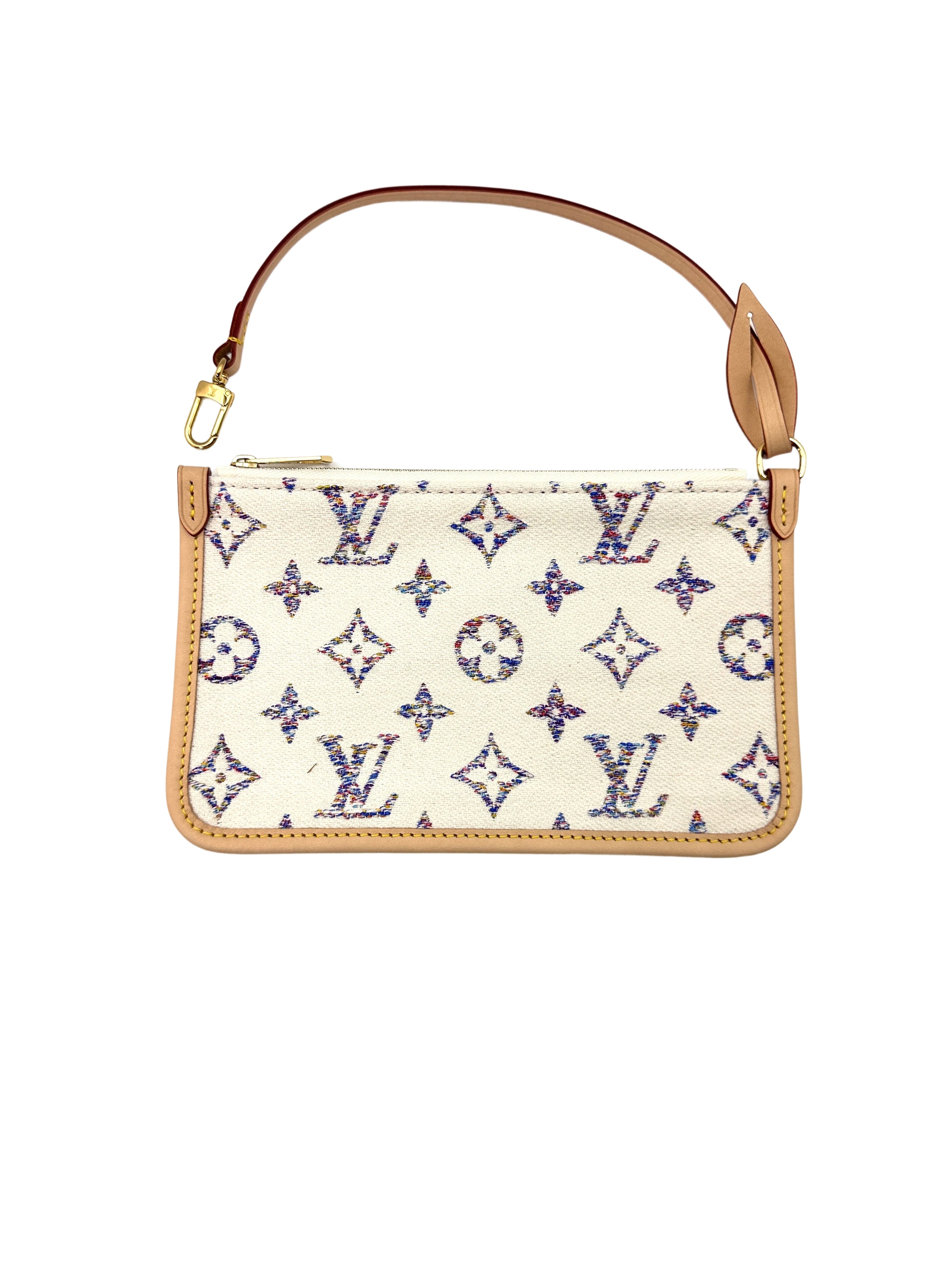 Louis Vuitton Nautical CarryAll .PM White/Blue Monogram Jacquard Shoulder Bag With Pouch LV2398