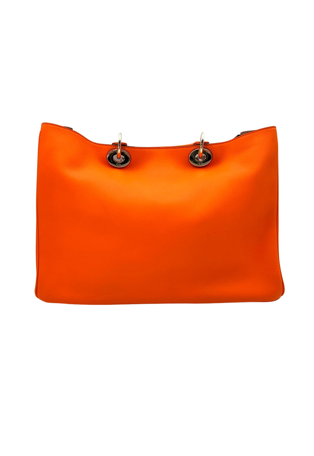 Christian Dior Diorissimo Orange Leather Handle Bag With Pouch DR657