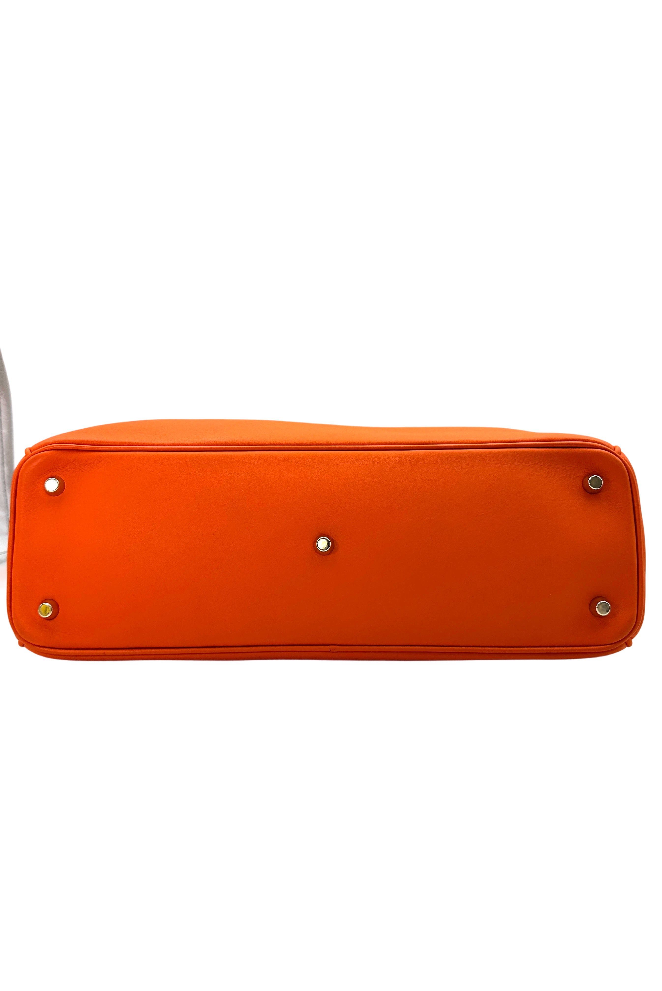 Christian Dior Diorissimo Orange Leather Handle Bag With Pouch DR657