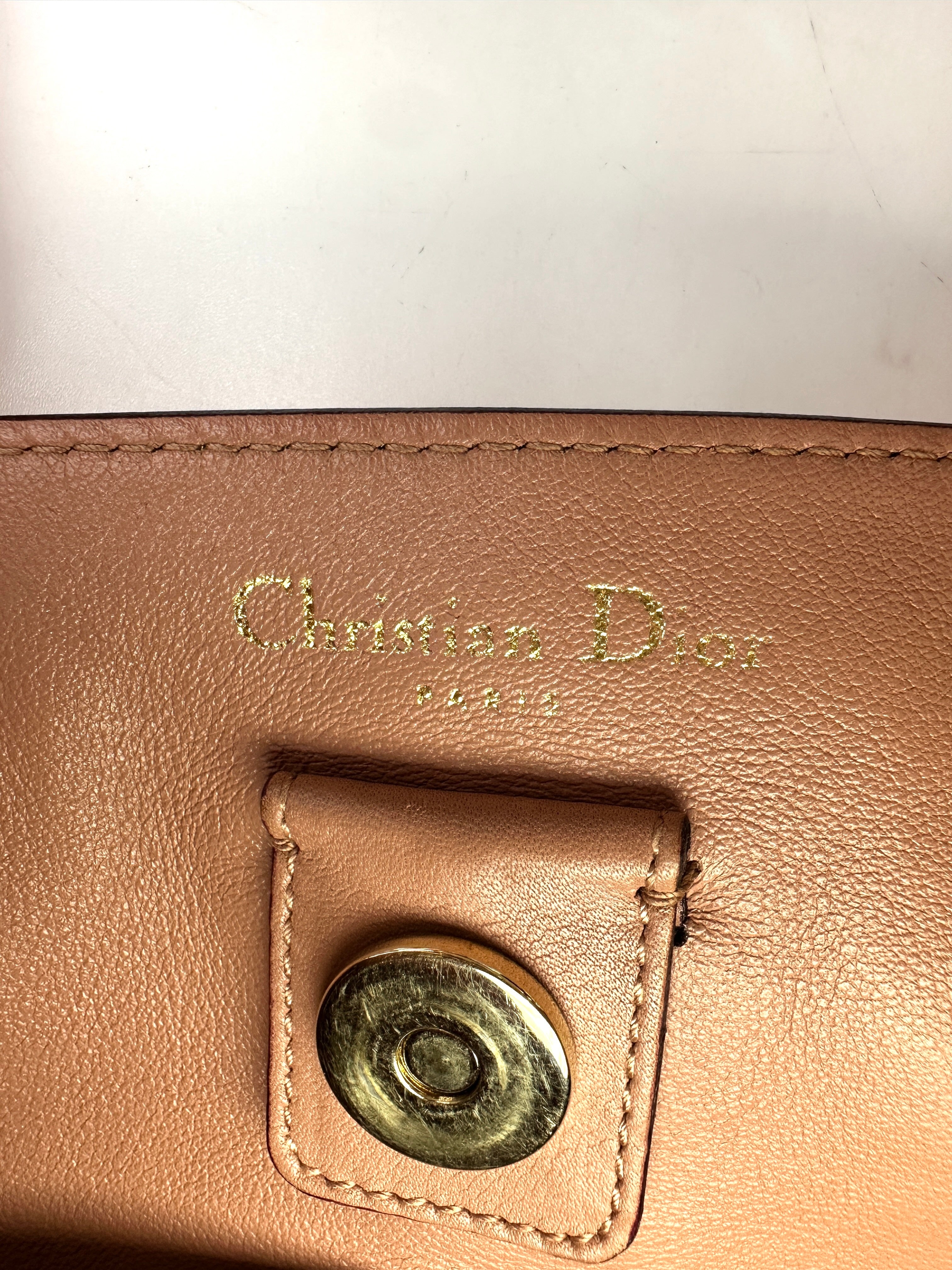 Christian Dior Diorissimo Orange Leather Handle Bag With Pouch DR657