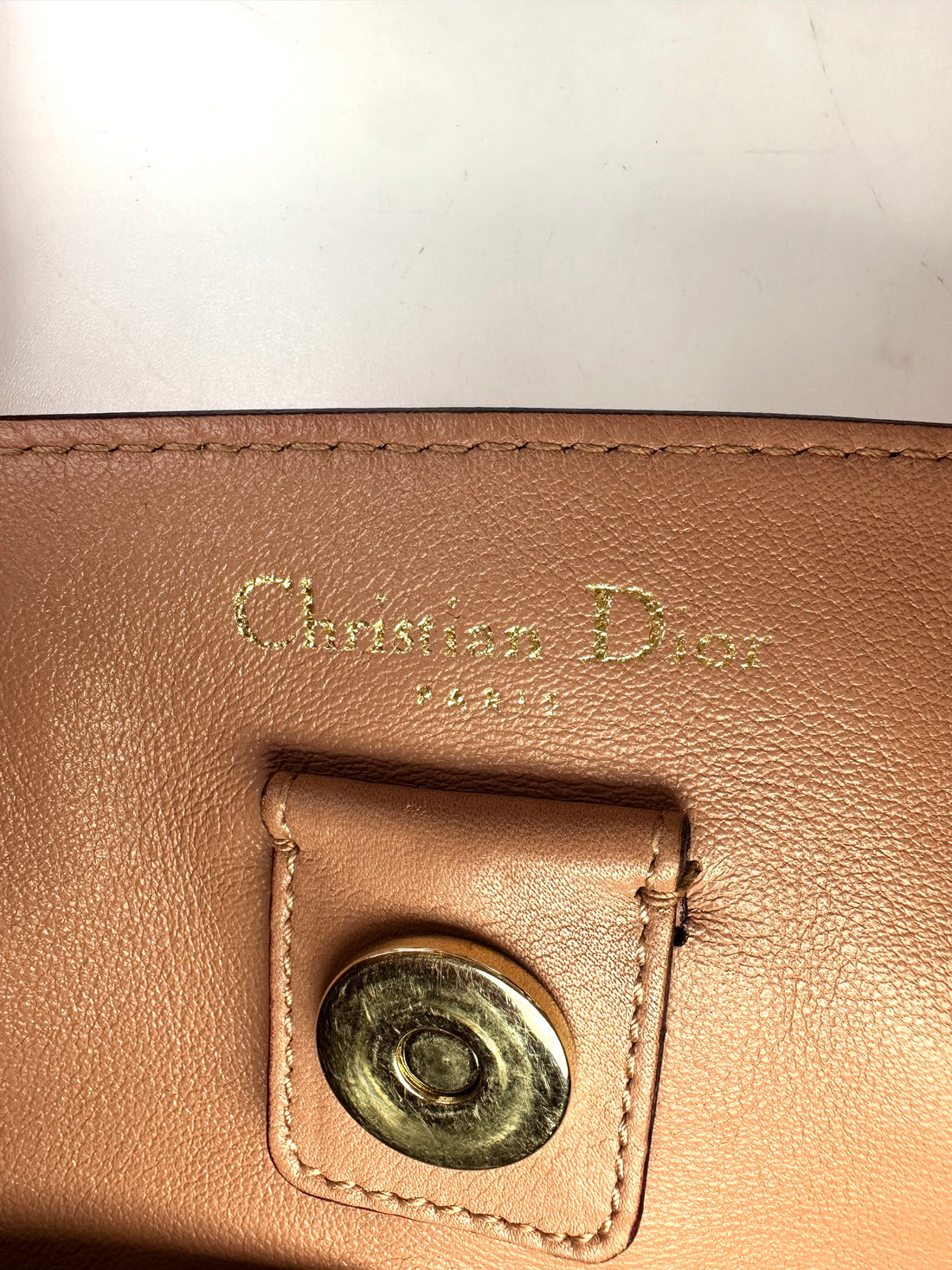 Christian Dior Diorissimo Orange Leather Handle Bag With Pouch DR657