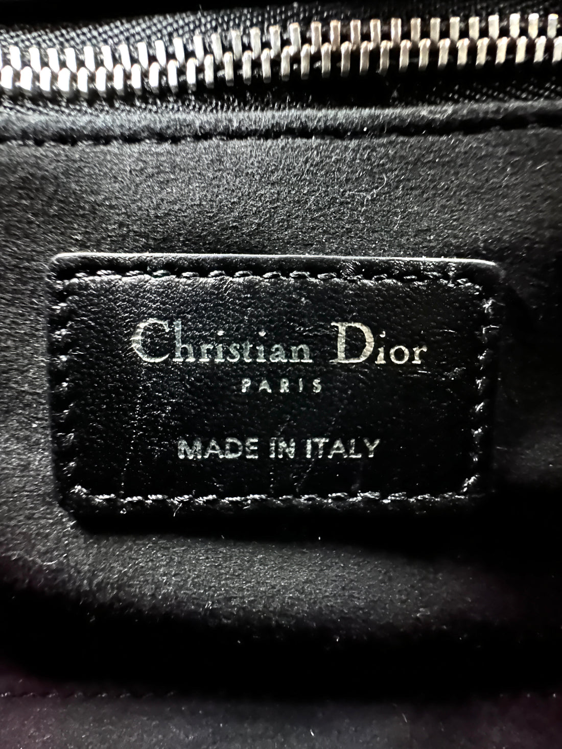 Christian Dior Lady Dior Black Cannage Leather Handle Bag With Silver Charms DR660