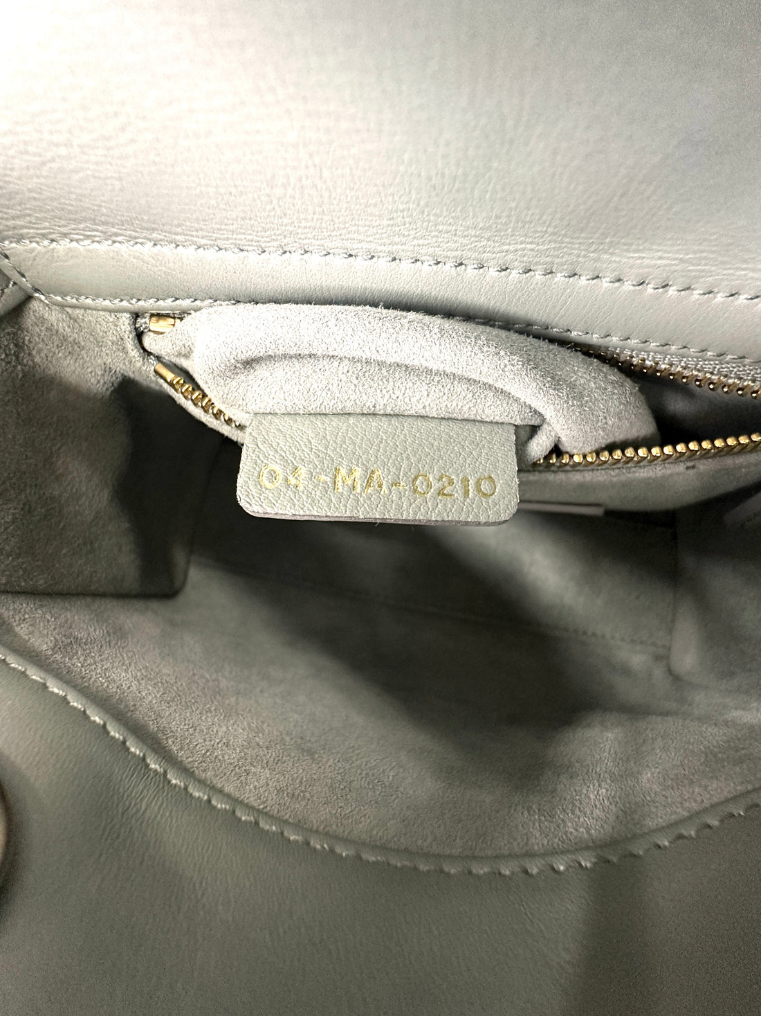 Christian Dior Lady Dior Grey Embroidery Handle Bag With Gold Charms DR658