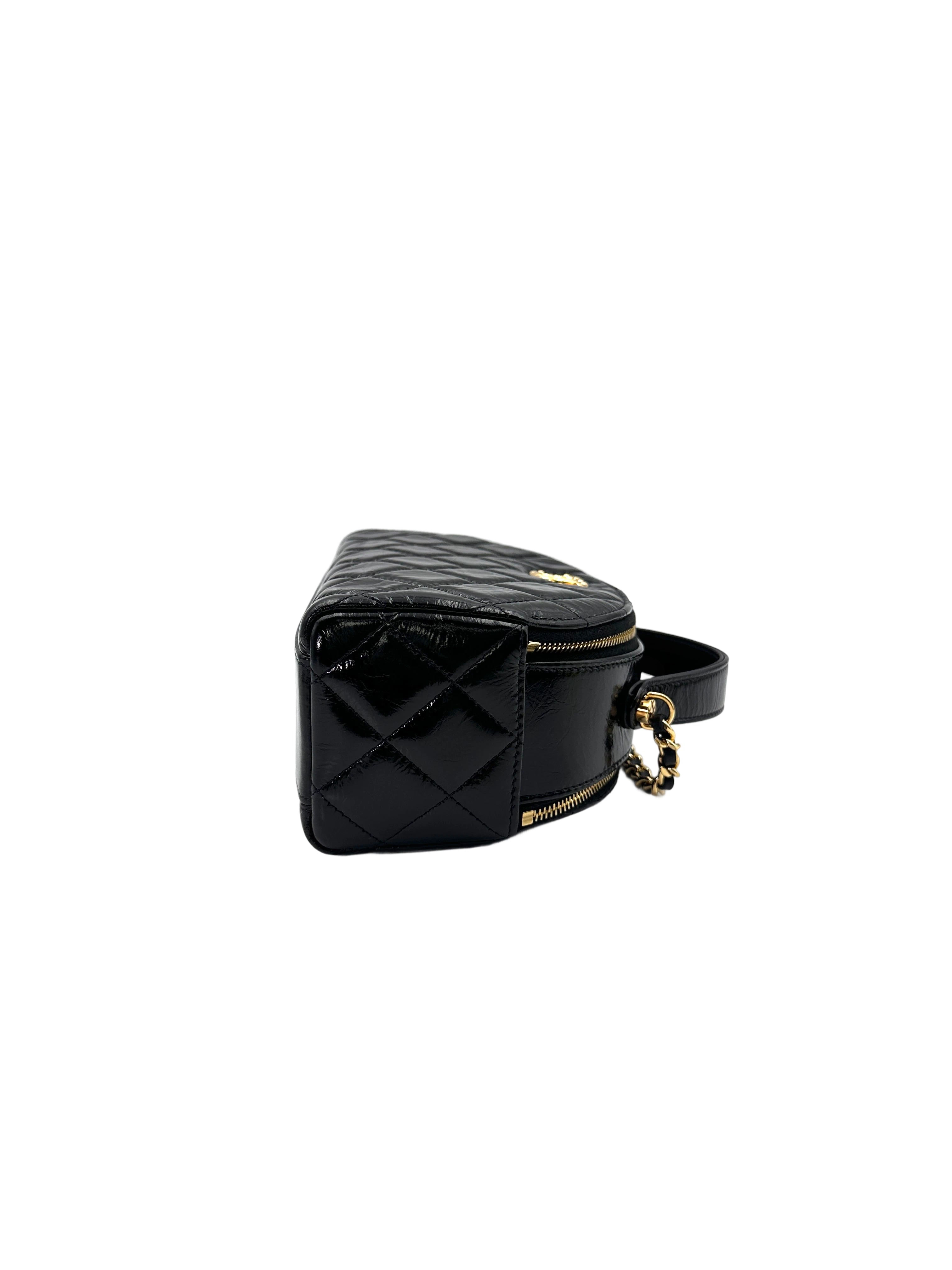 Chanel 23K Black Quilted Leather Riviera Top Handle Bag(EN***CL) CC1727