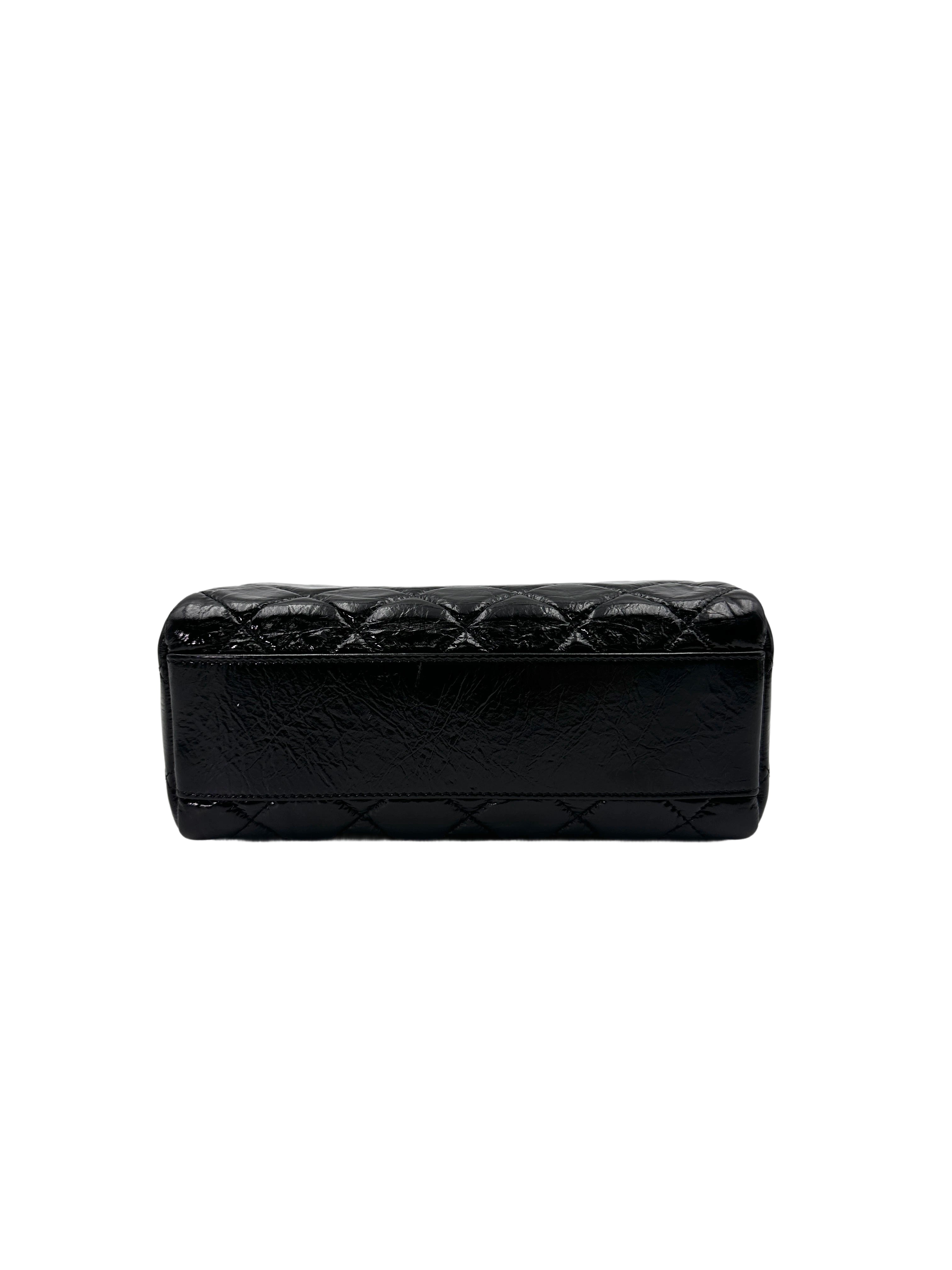 Chanel 23K Black Quilted Leather Riviera Top Handle Bag(EN***CL) CC1727