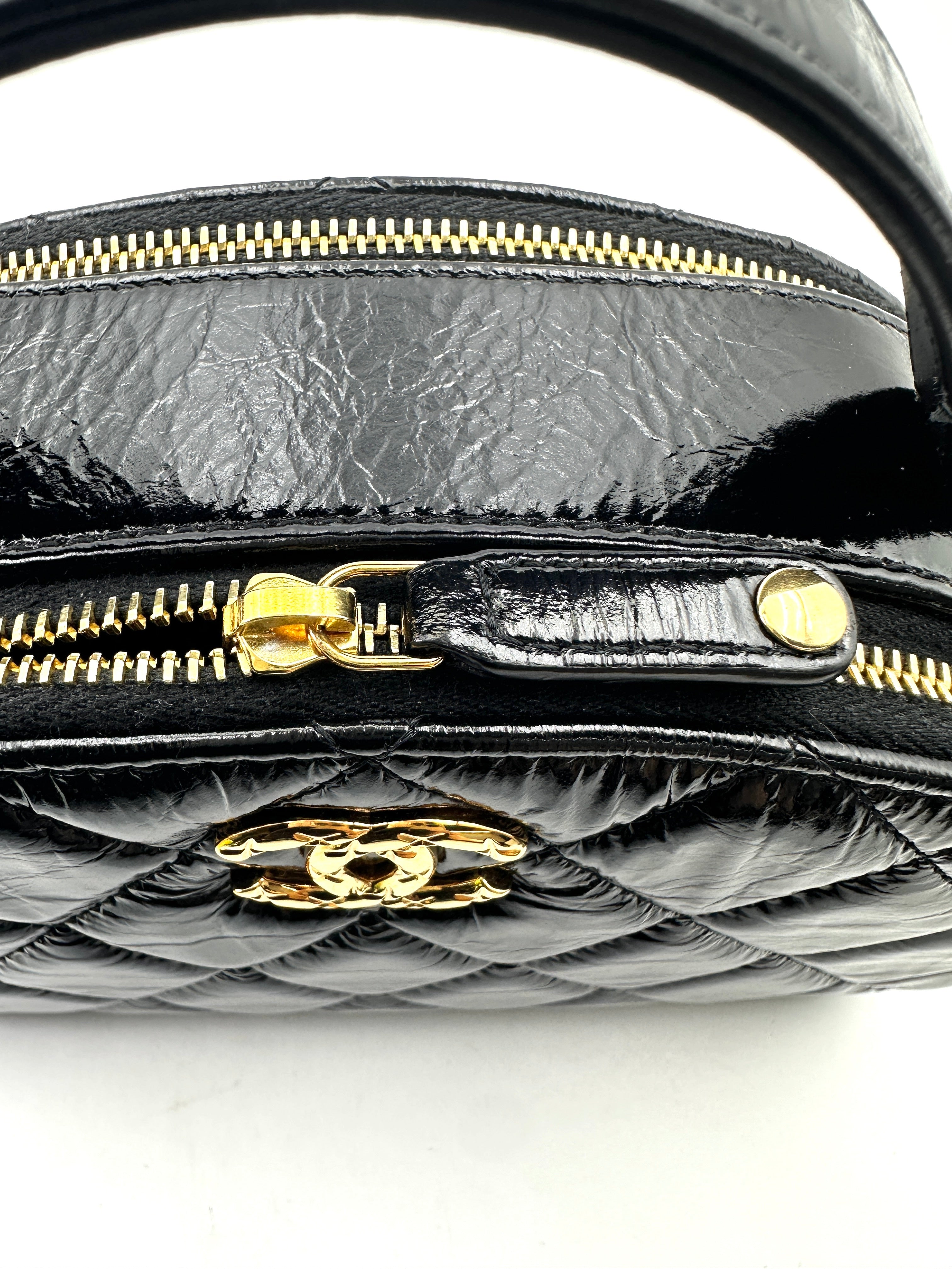 Chanel 23K Black Quilted Leather Riviera Top Handle Bag(EN***CL) CC1727