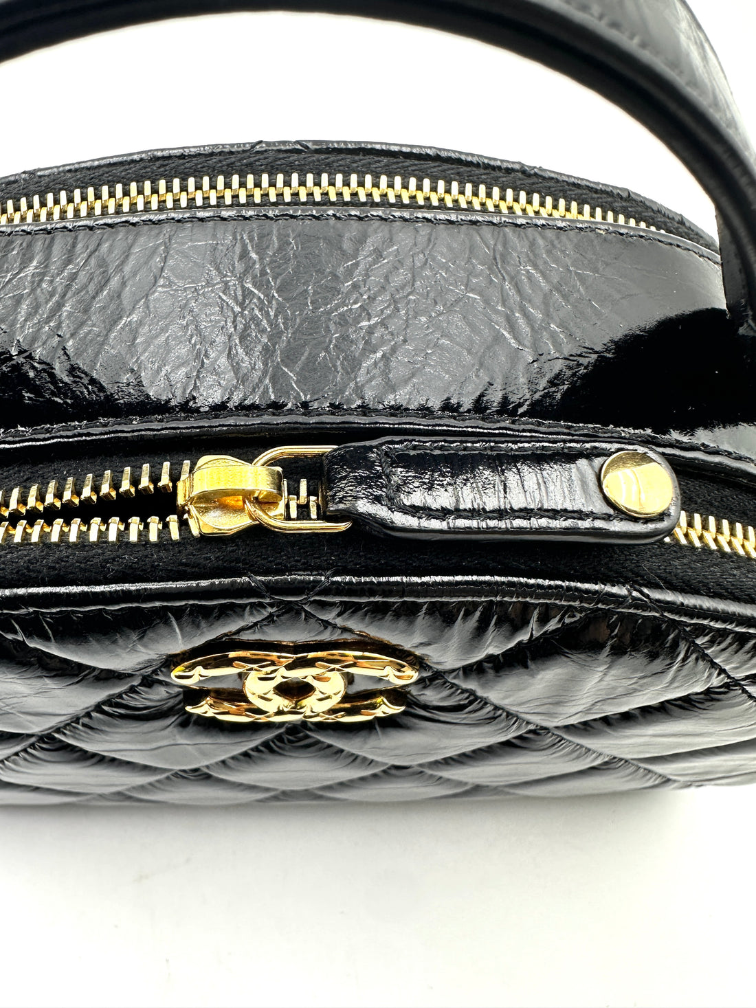Chanel 23K Black Quilted Leather Riviera Top Handle Bag(EN***CL) CC1727