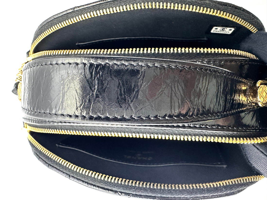 Chanel 23K Black Quilted Leather Riviera Top Handle Bag(EN***CL) CC1727