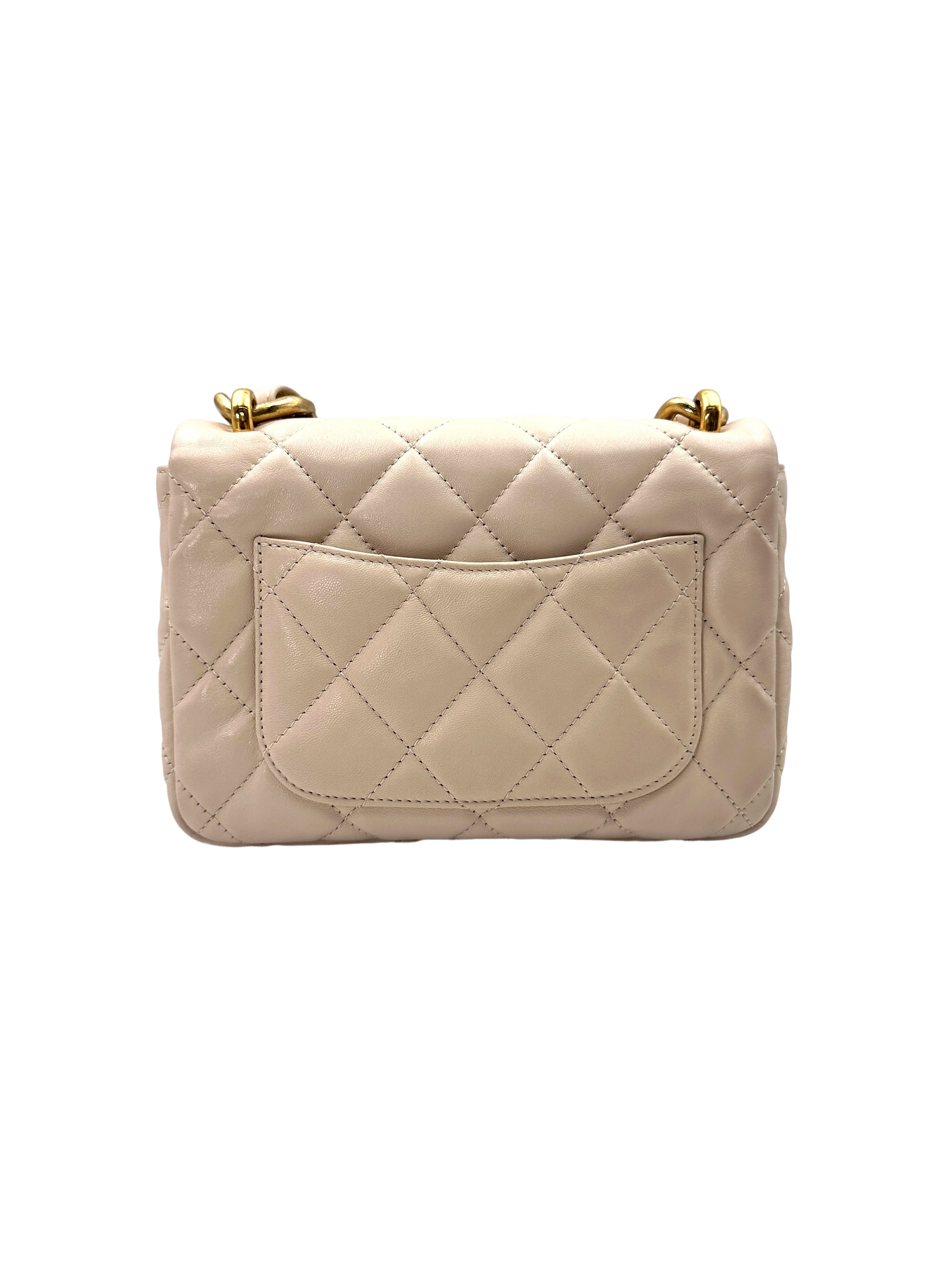 Chanel 23P Beige Quilted Leather Flap Bag With Gold Hardware(J8***31) IRIS144