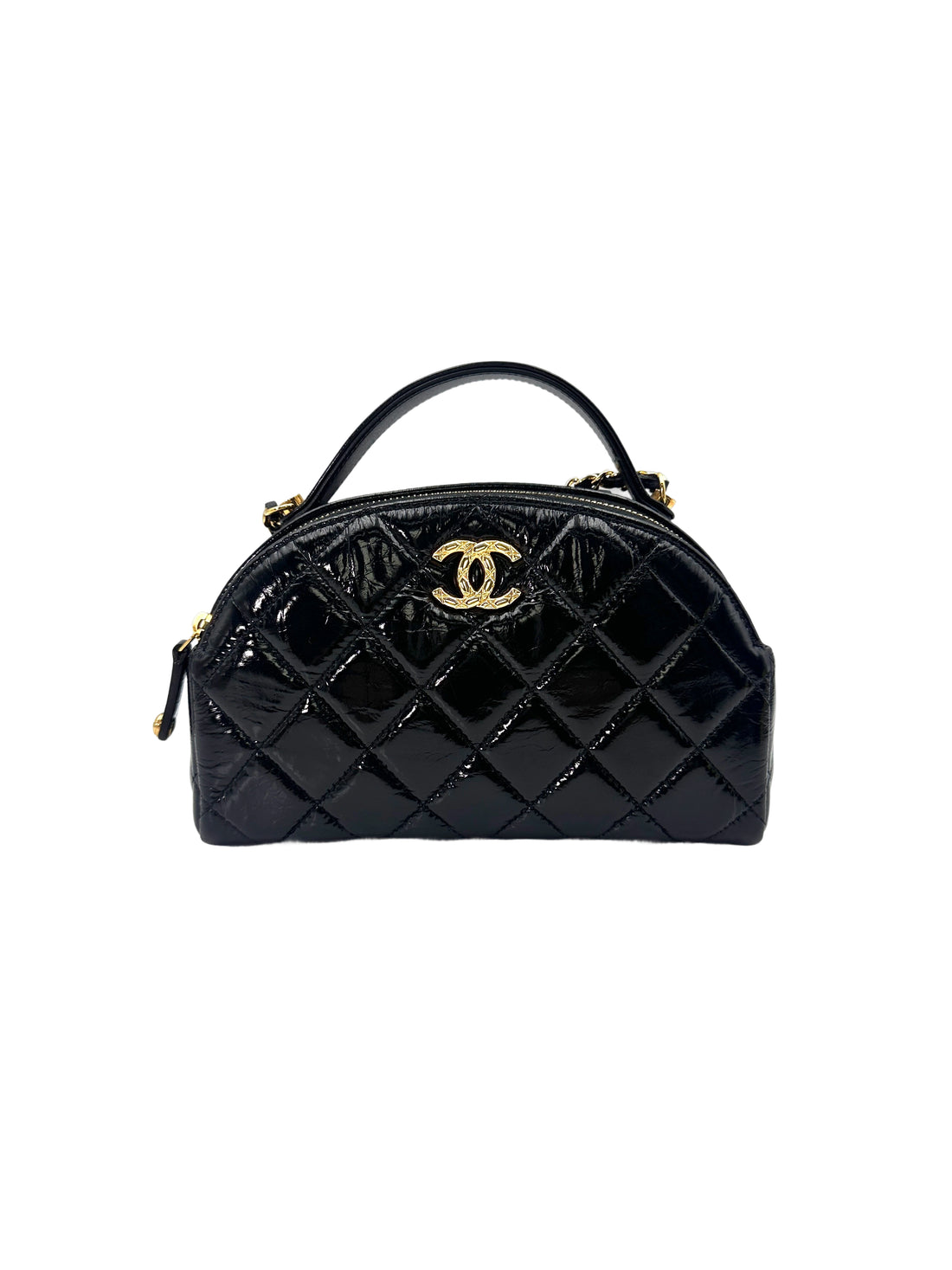 Chanel 23K Black Quilted Leather Riviera Top Handle Bag(EN***CL) CC1727