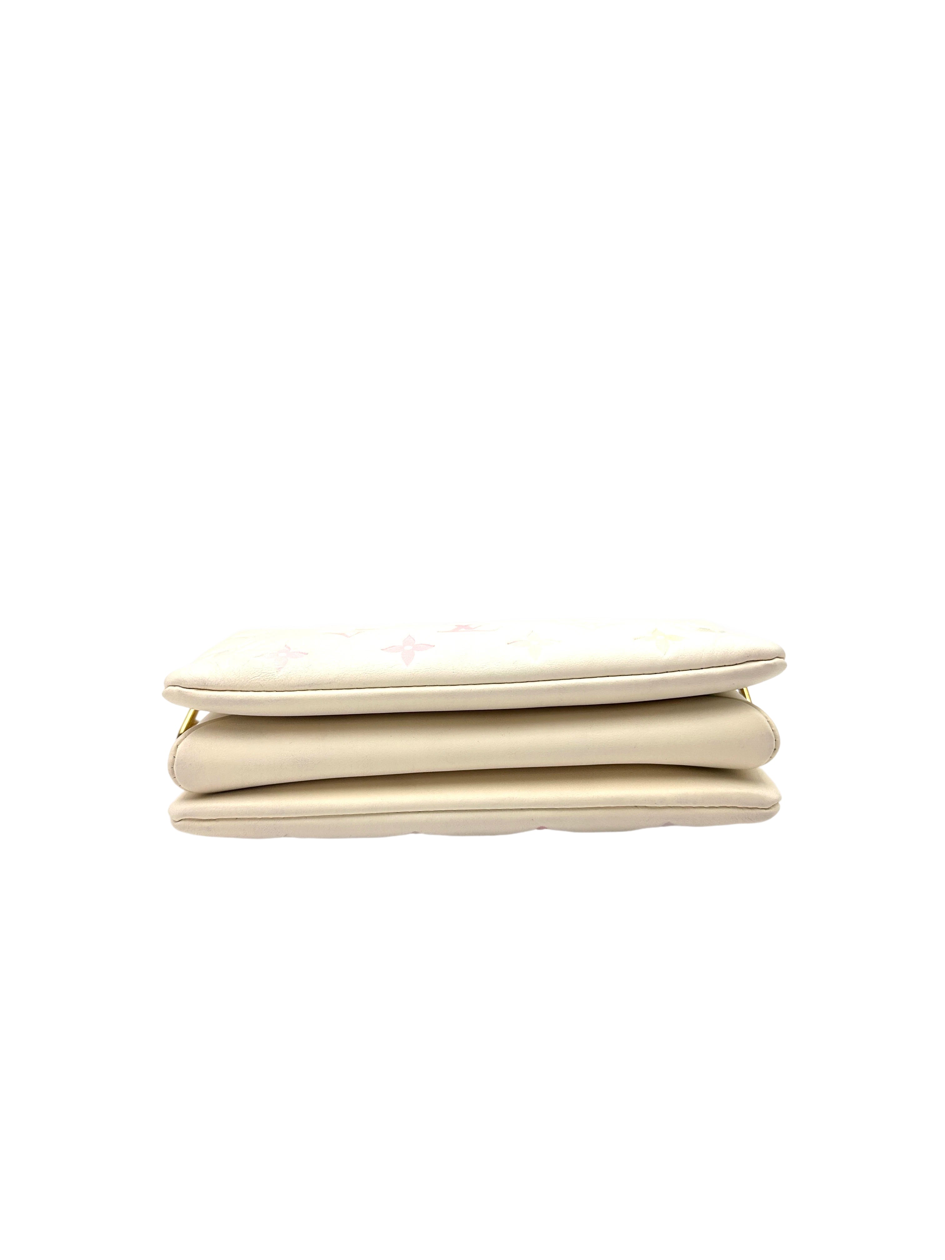 Louis Vuitton Coussin Milky Way White Monogram Embossed Puffy Leather Shoulder Bag LV2401
