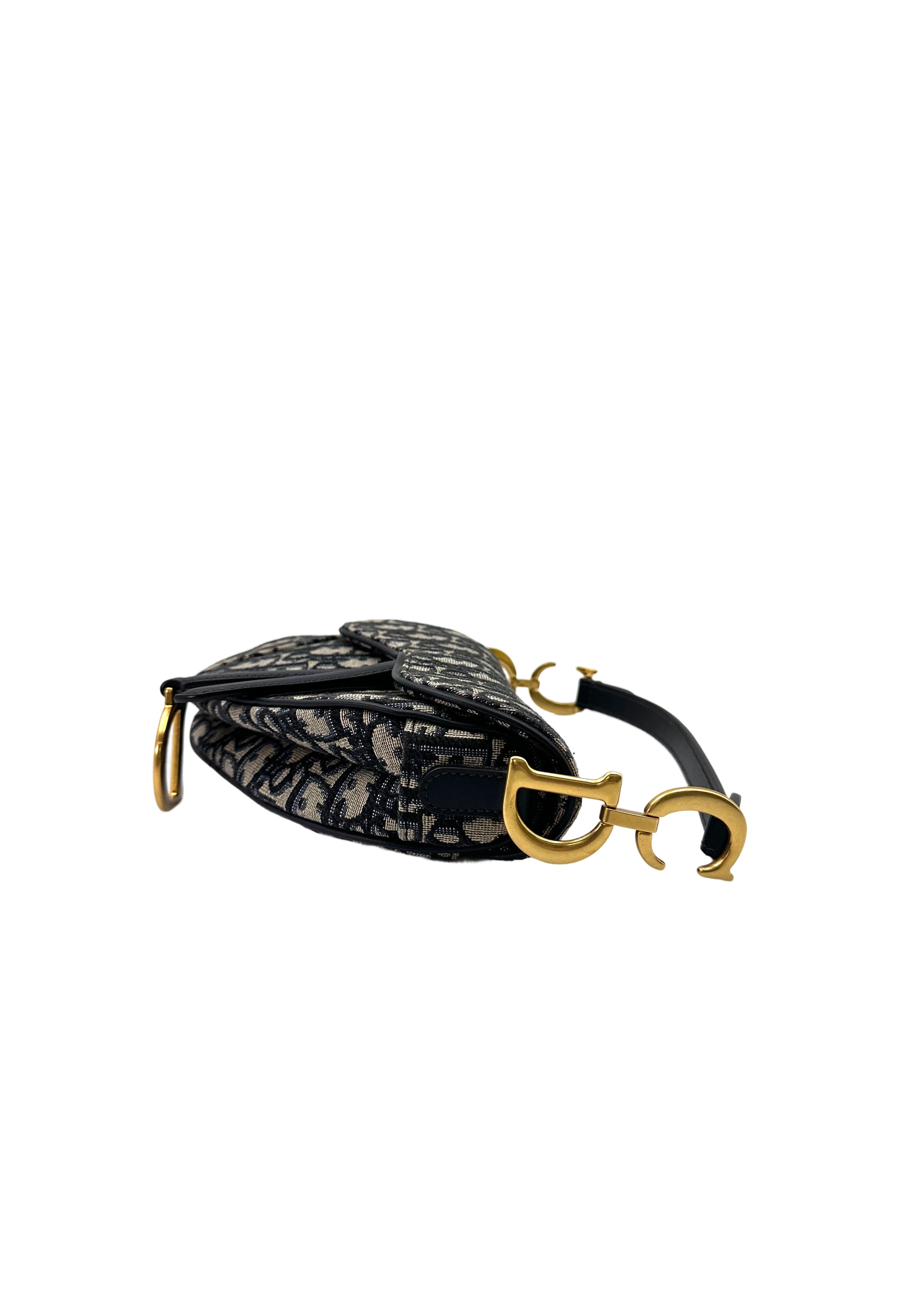 Christian Dior Oblique Black Jacquard Small Size Saddle Bag DRL260413