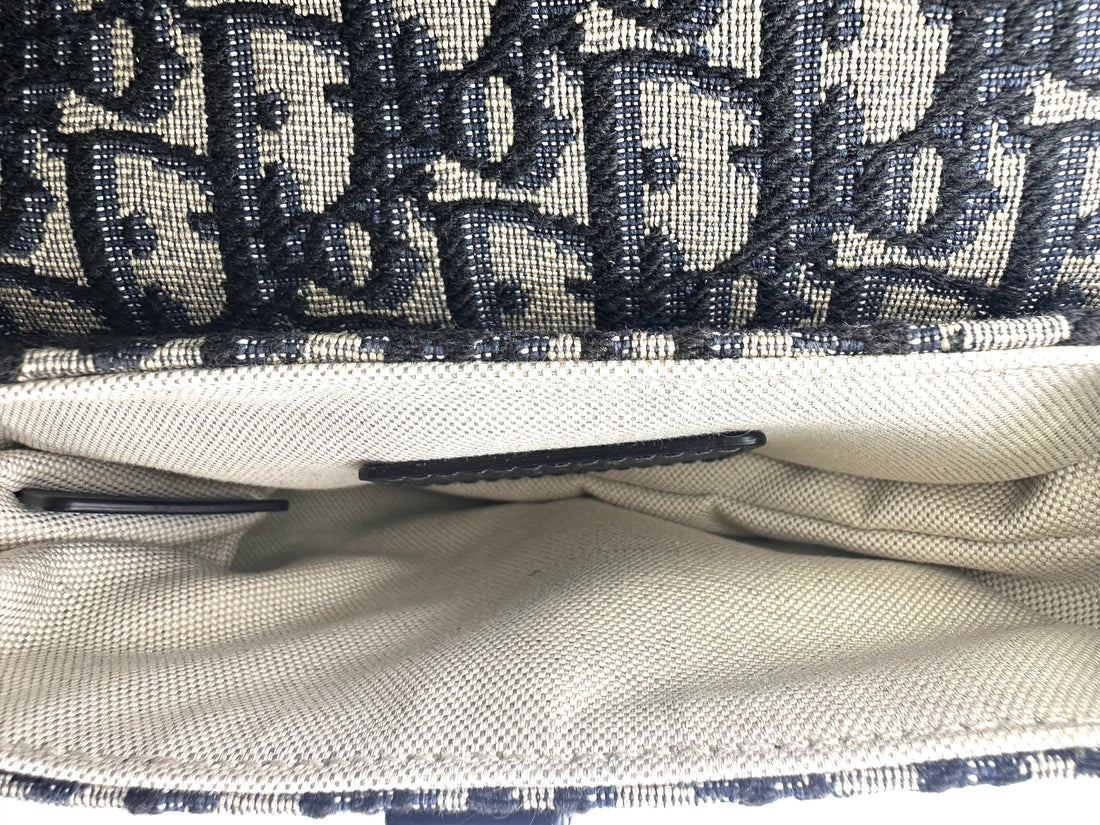 Christian Dior Oblique Black Jacquard Small Size Saddle Bag DRL260413