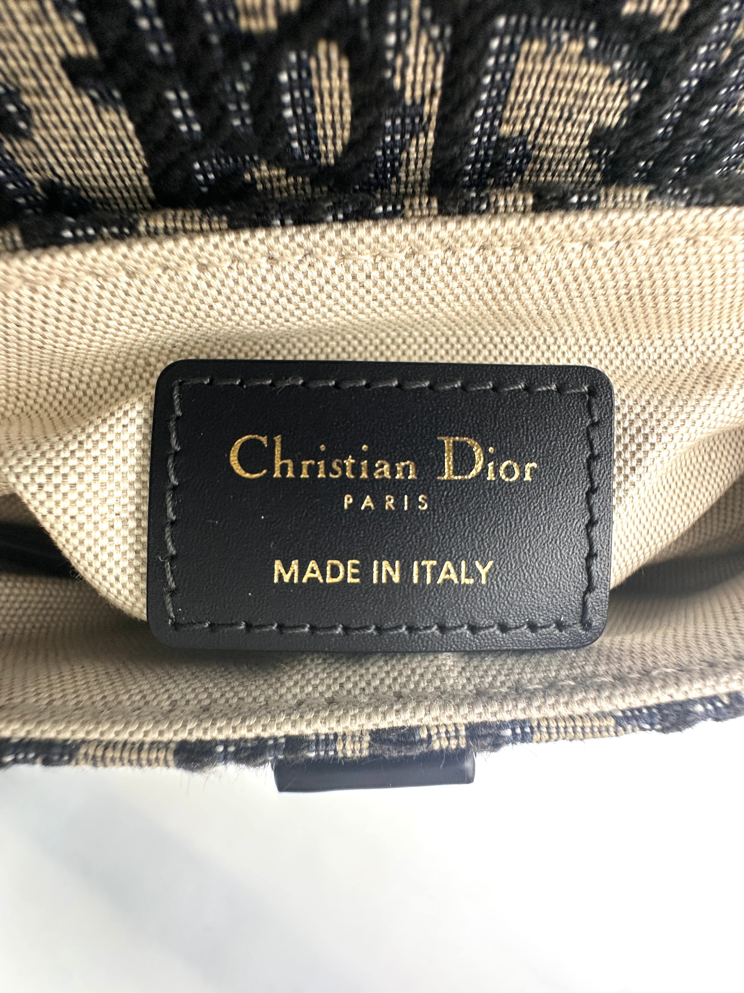 Christian Dior Oblique Black Jacquard Small Size Saddle Bag DRL260413