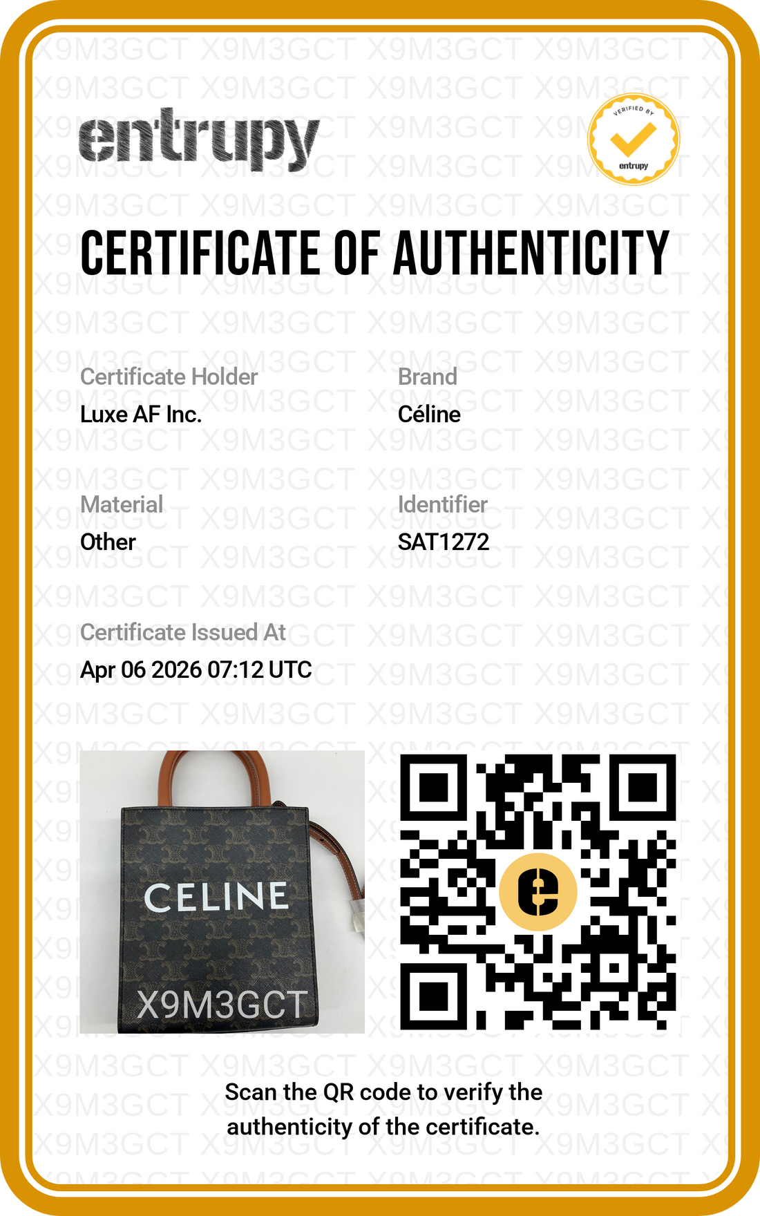 Celine Vertical Cabas Triomphe Canvas Tote Handle Bag CE144