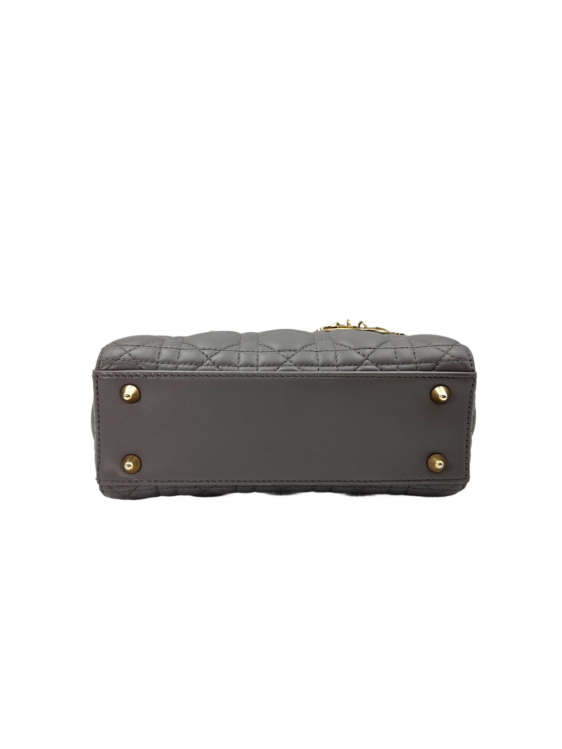 Christian Dior Lady Dior Grey Cannage Leather Handle Bag With Customizable Shoulder Strap DR662