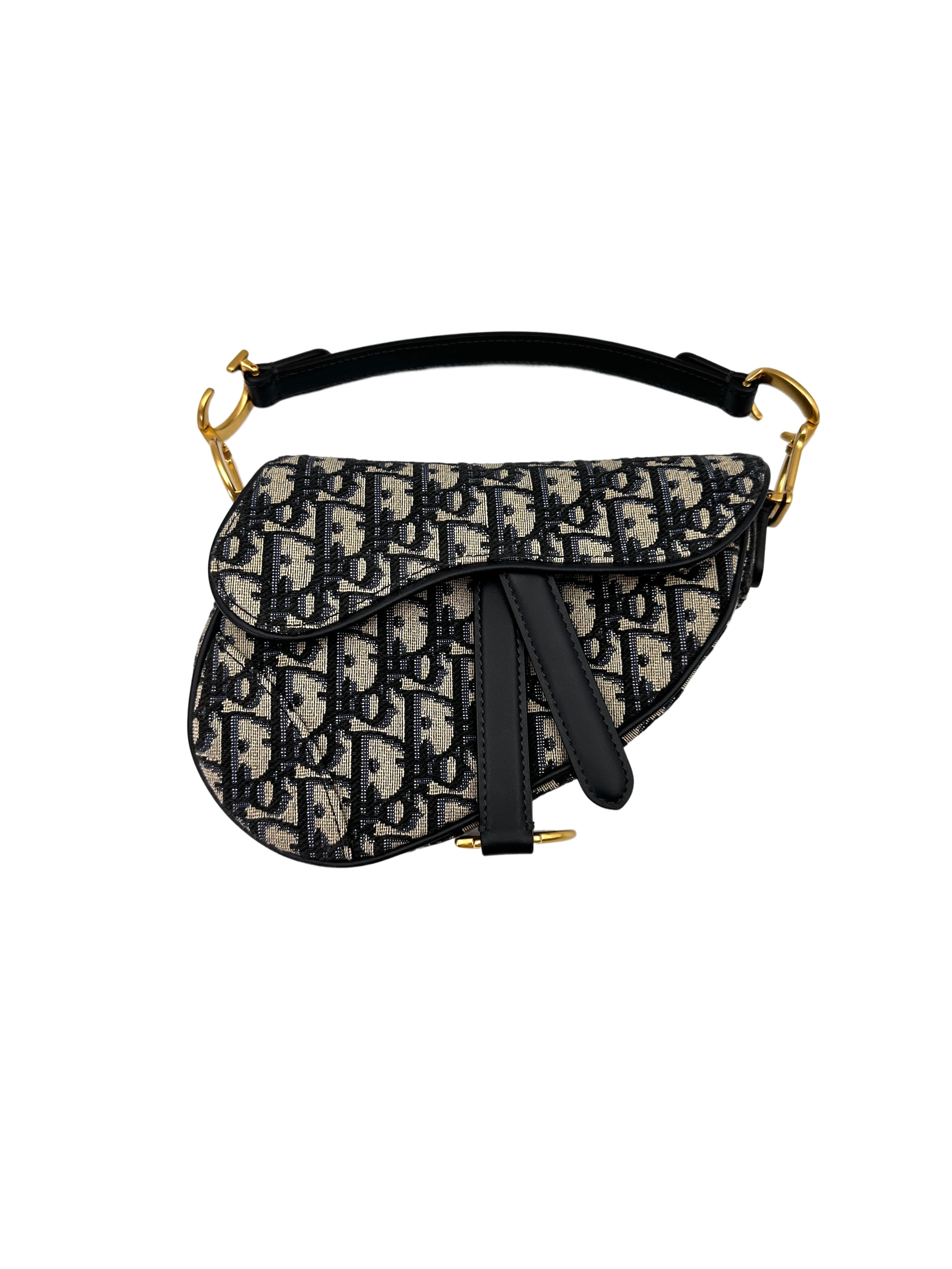 Christian Dior Oblique Black Jacquard Small Size Saddle Bag DRM260413