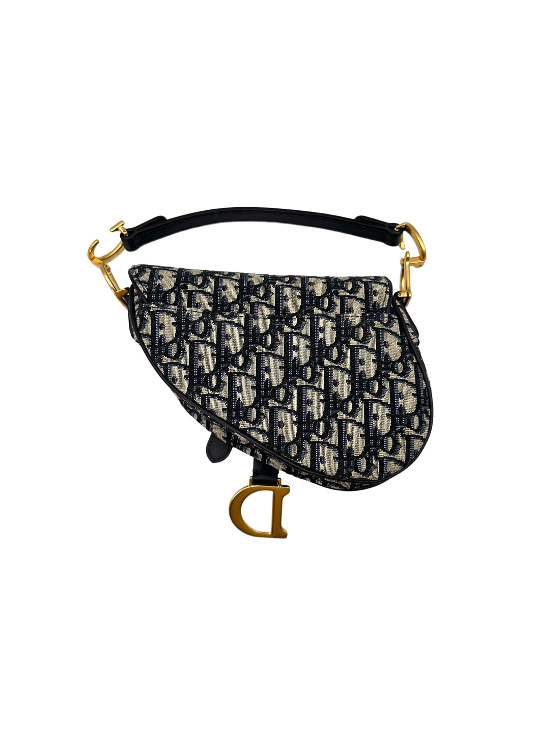 Christian Dior Oblique Black Jacquard Small Size Saddle Bag DRM260413