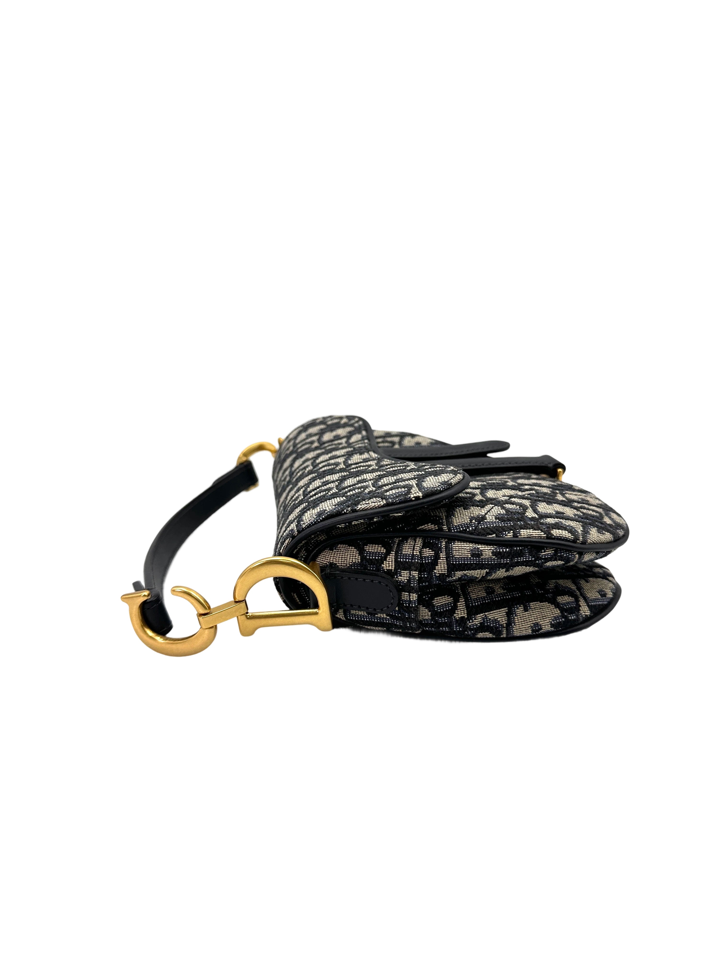 Christian Dior Oblique Black Jacquard Small Size Saddle Bag DRM260413