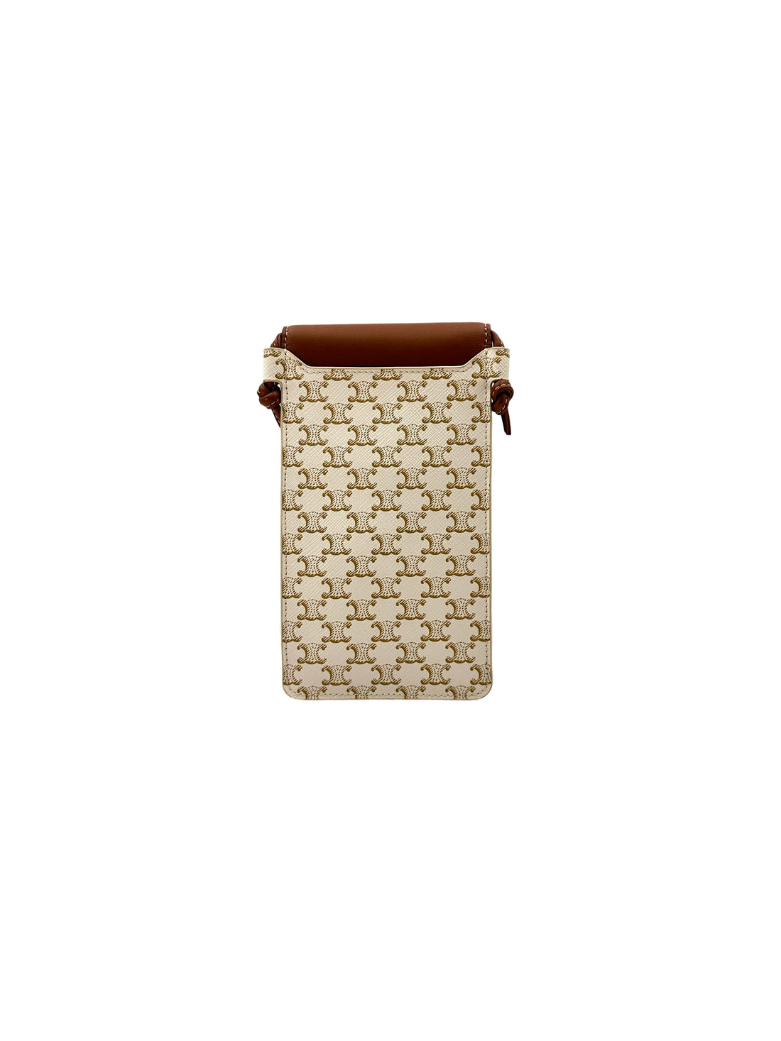 Celine White Triomphe Canvas Phone Pouch CEB260422