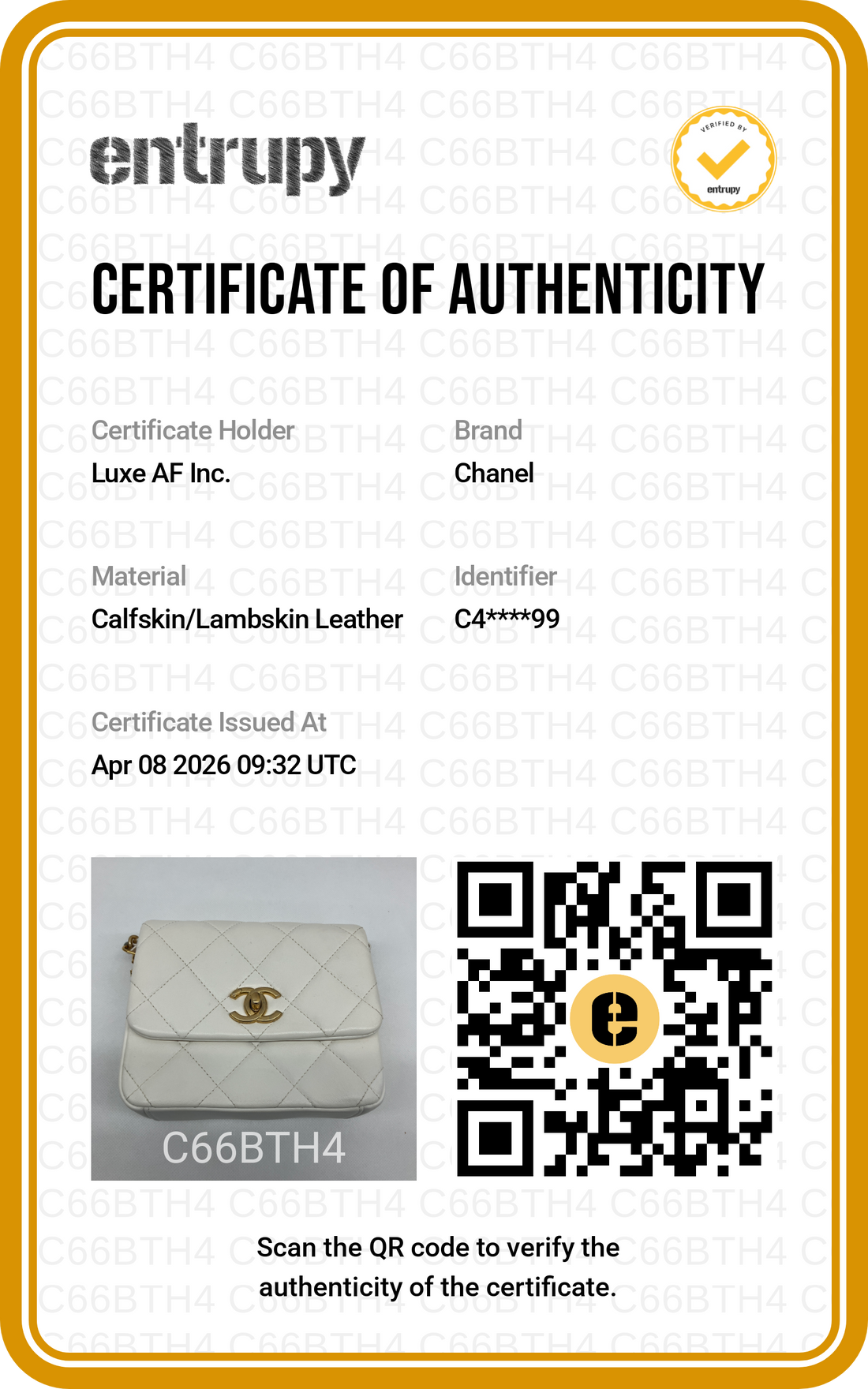 Chanel 22P White Quilted Lambskin Flap Bag With Heart Pearl Crush(C4***99) CC1777