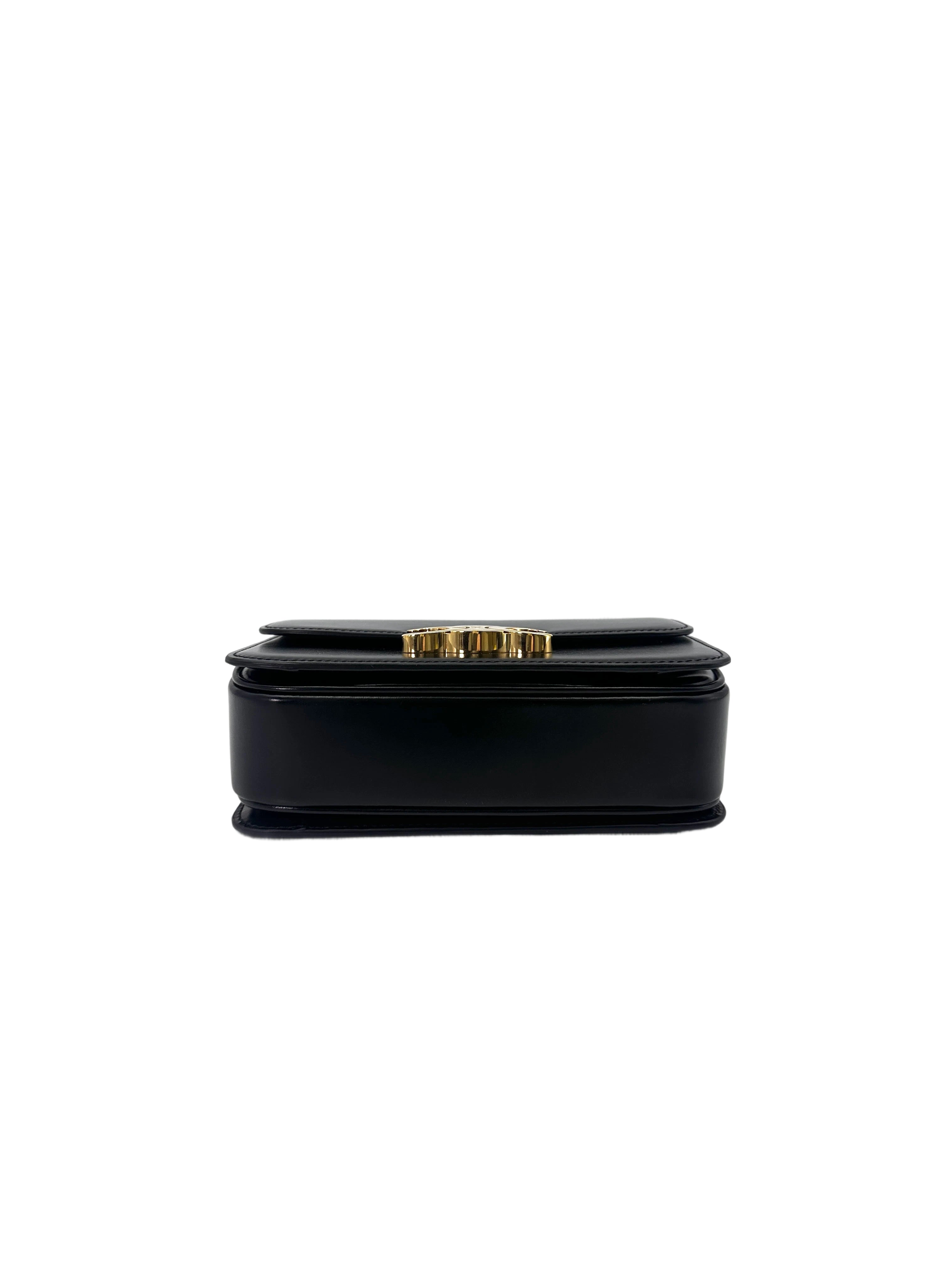 Celine Triomphe Black Leather Shoulder Bag CE148