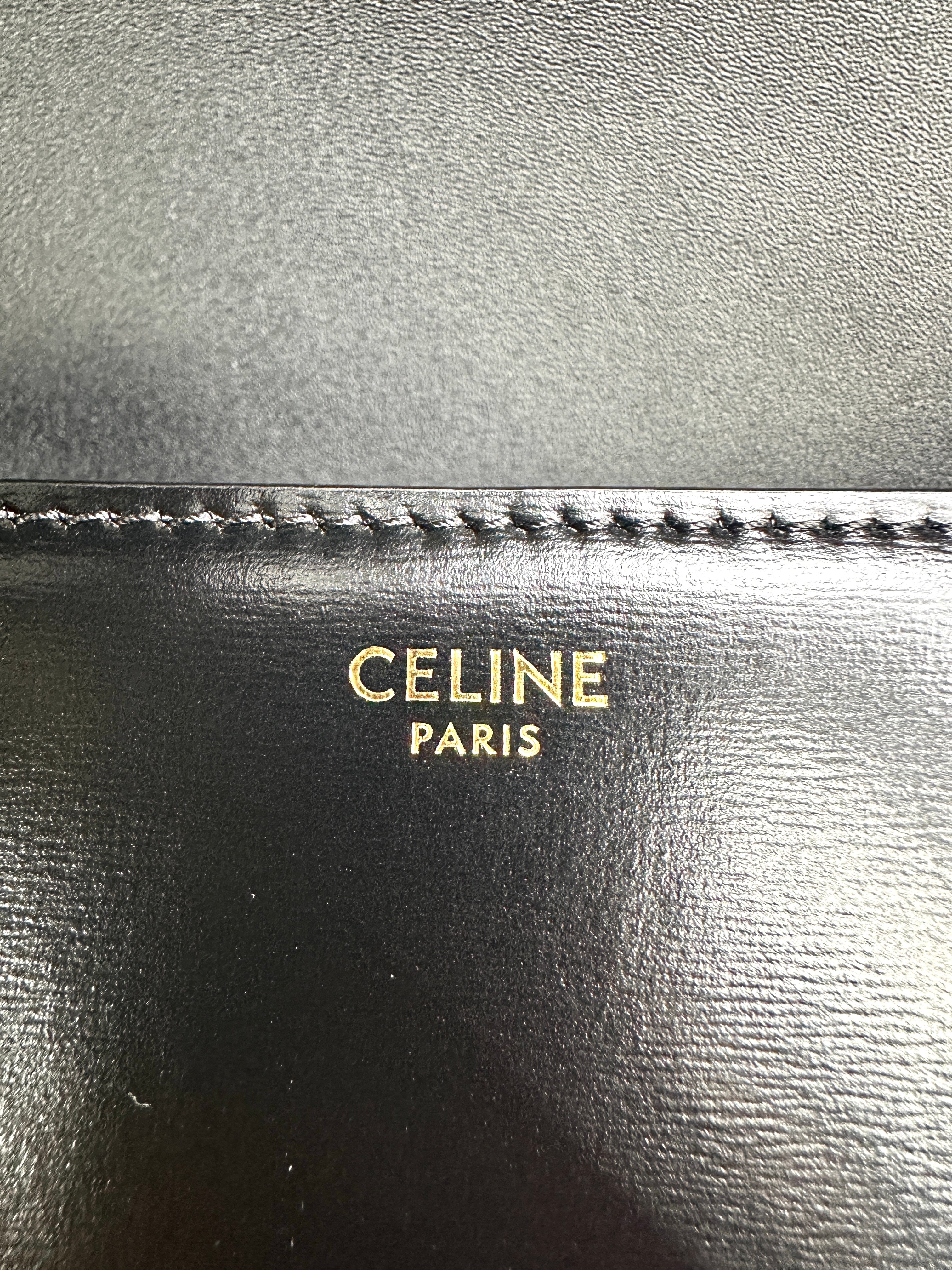 Celine Triomphe Black Leather Shoulder Bag CE148