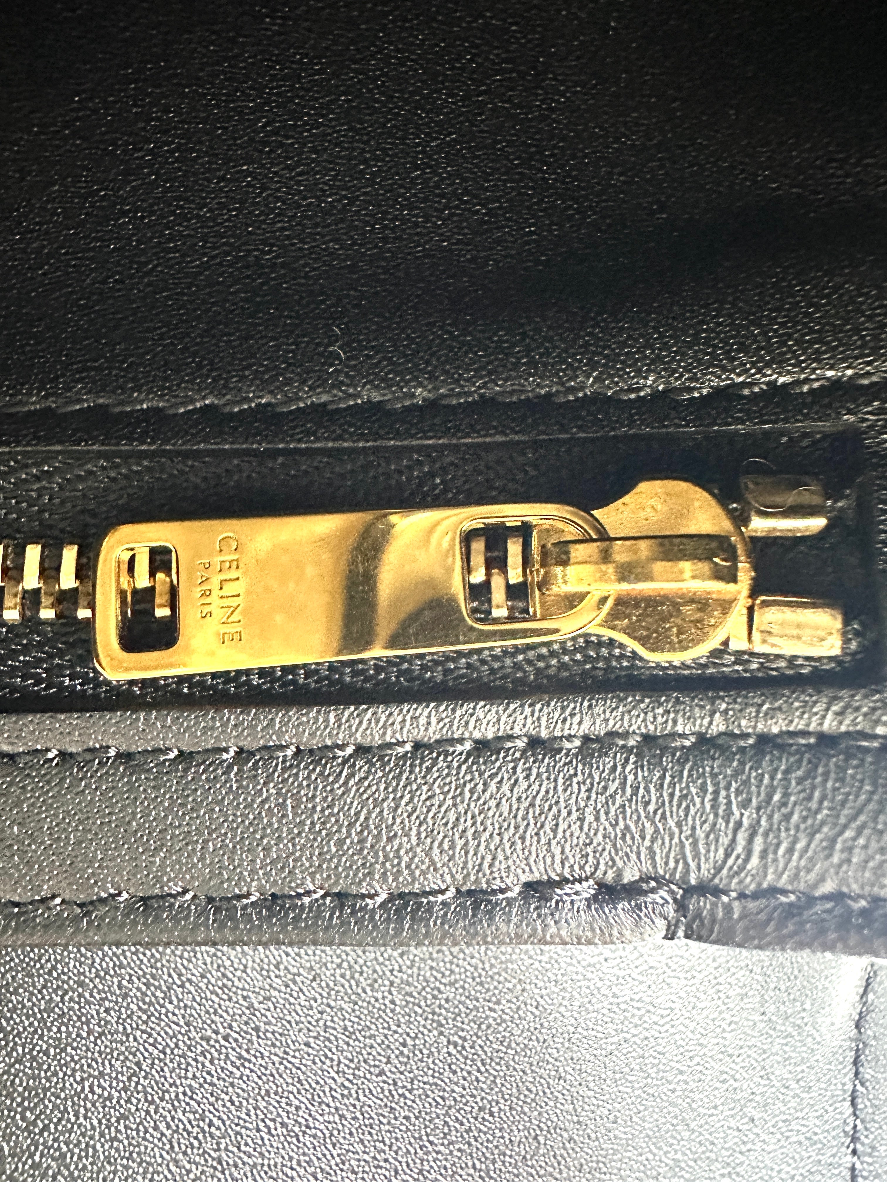 Celine Triomphe Black Leather Shoulder Bag CE148