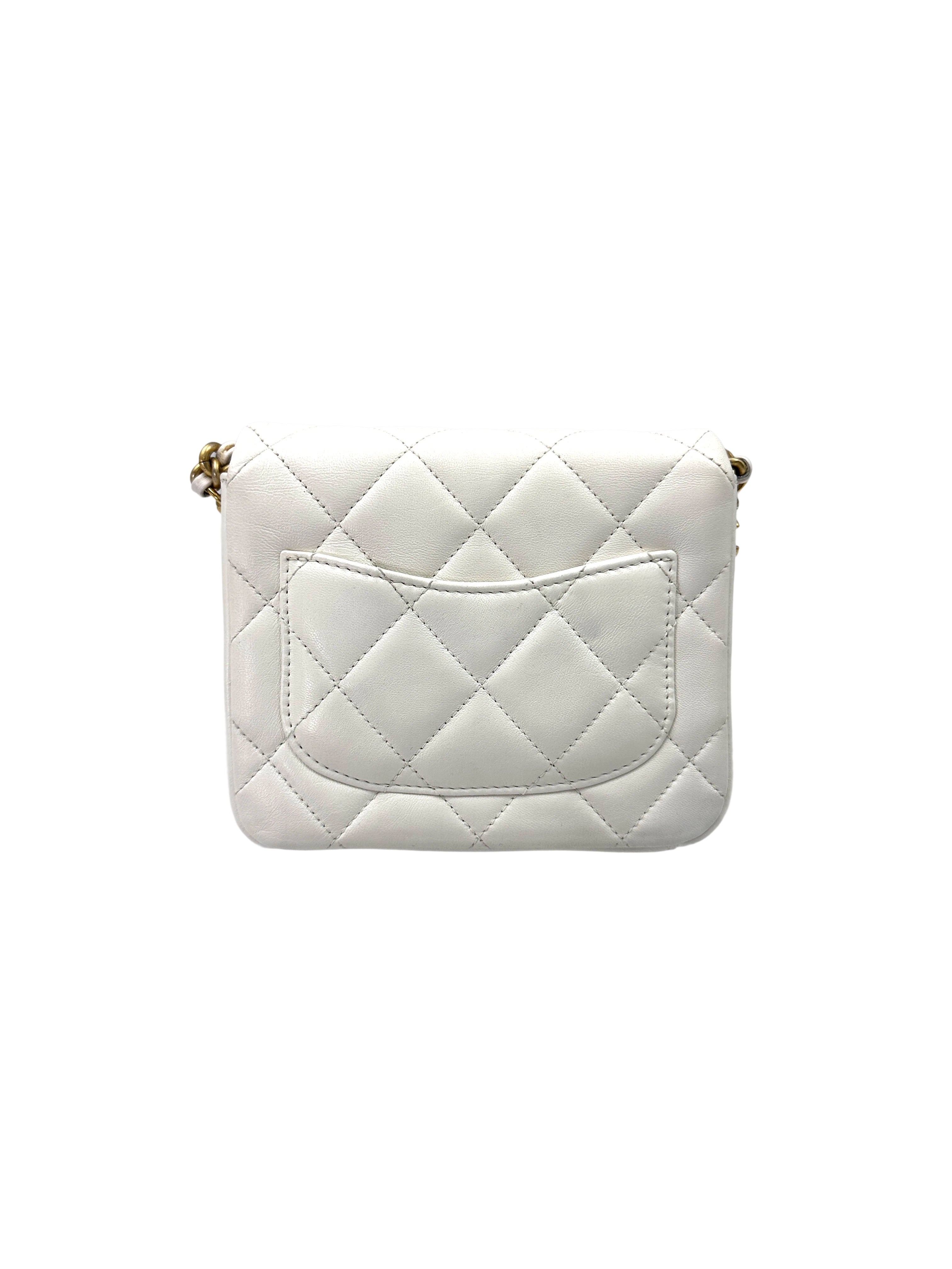 Chanel 21B White Quilted Lambskin Flap Bag With Gold Hardware(HJ***44) CC1735