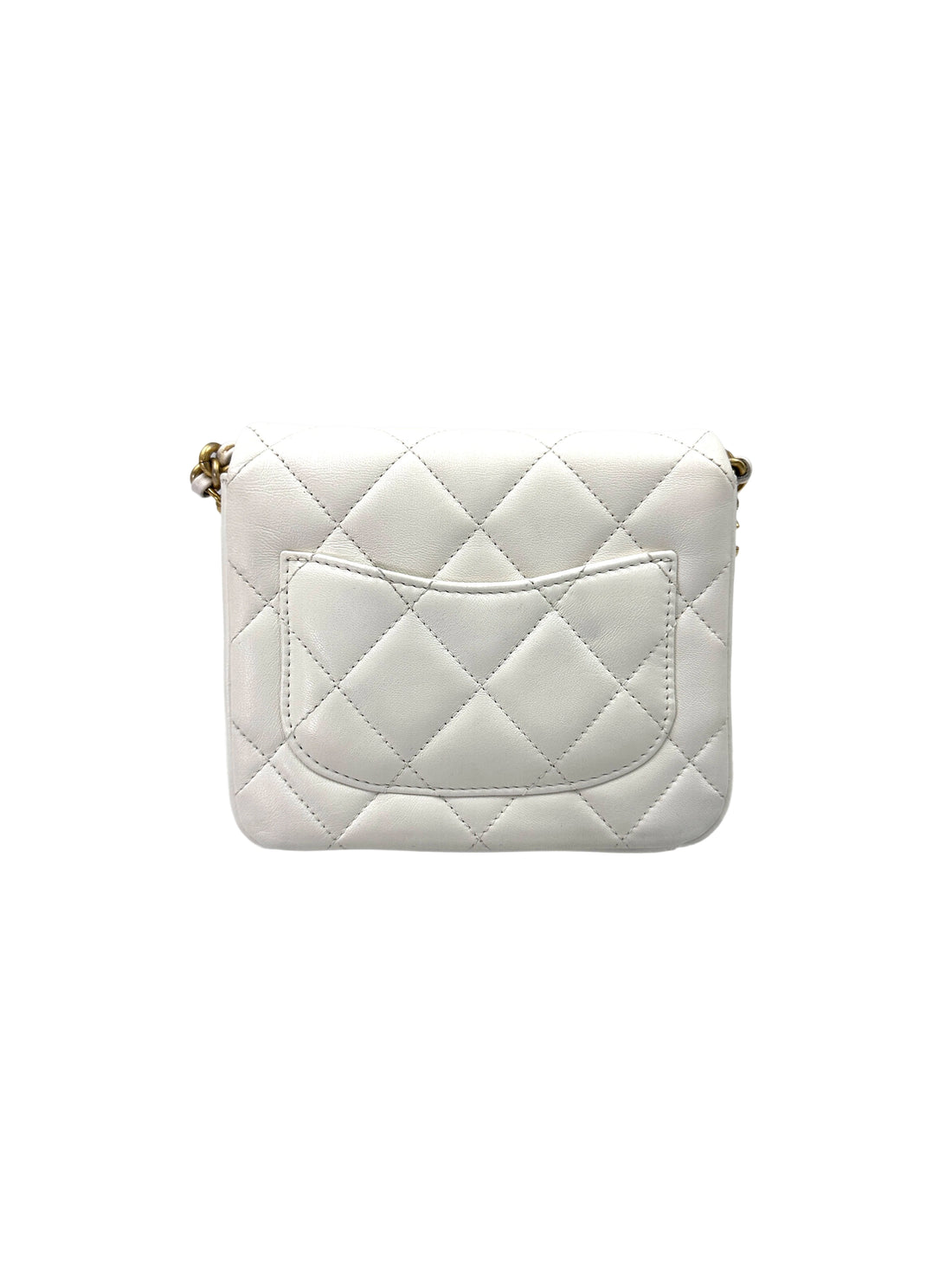 Chanel 21B White Quilted Lambskin Flap Bag With Gold Hardware(HJ***44) CC1735