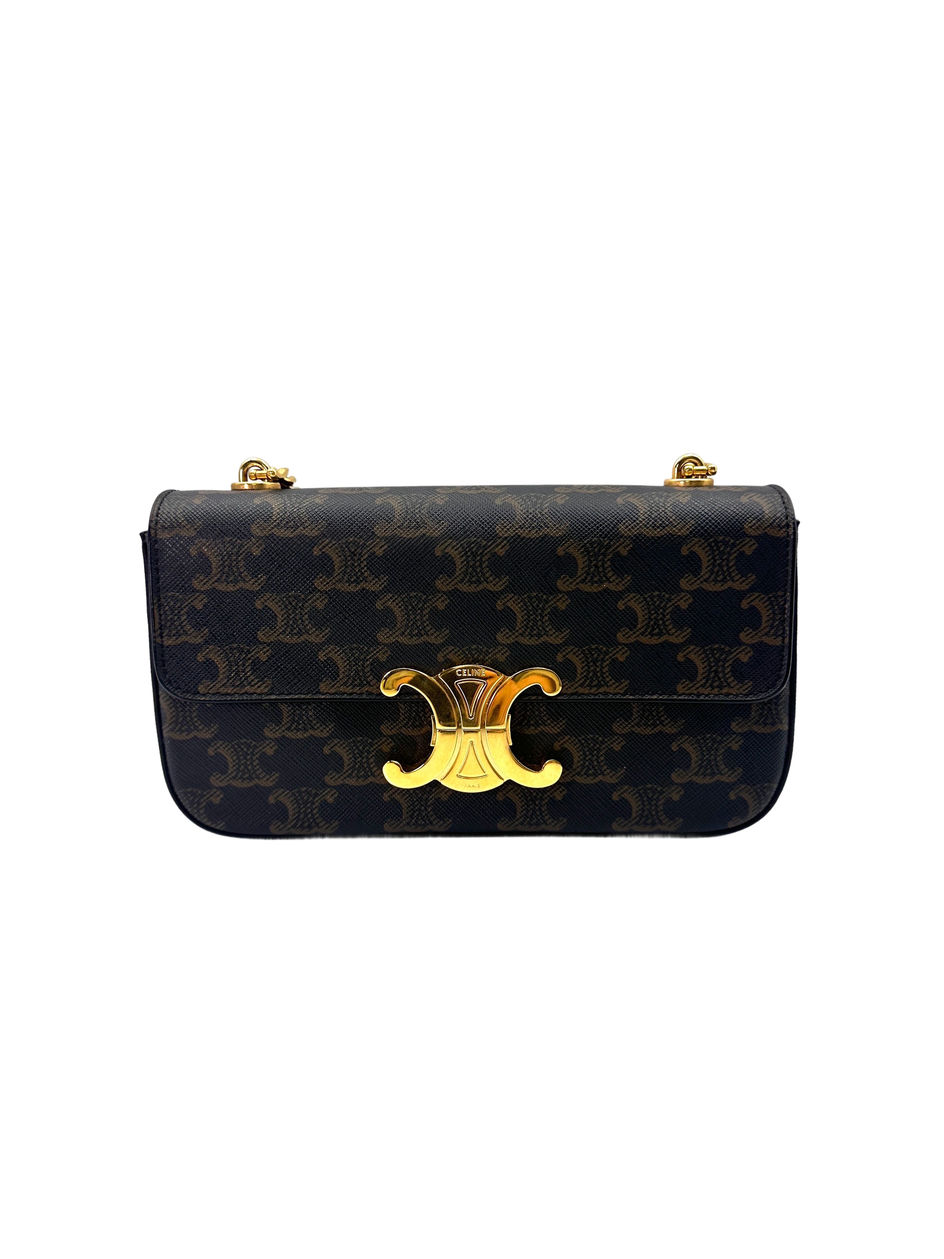 Celine Triomphe Canvas Claude Shoulder Bag CE147